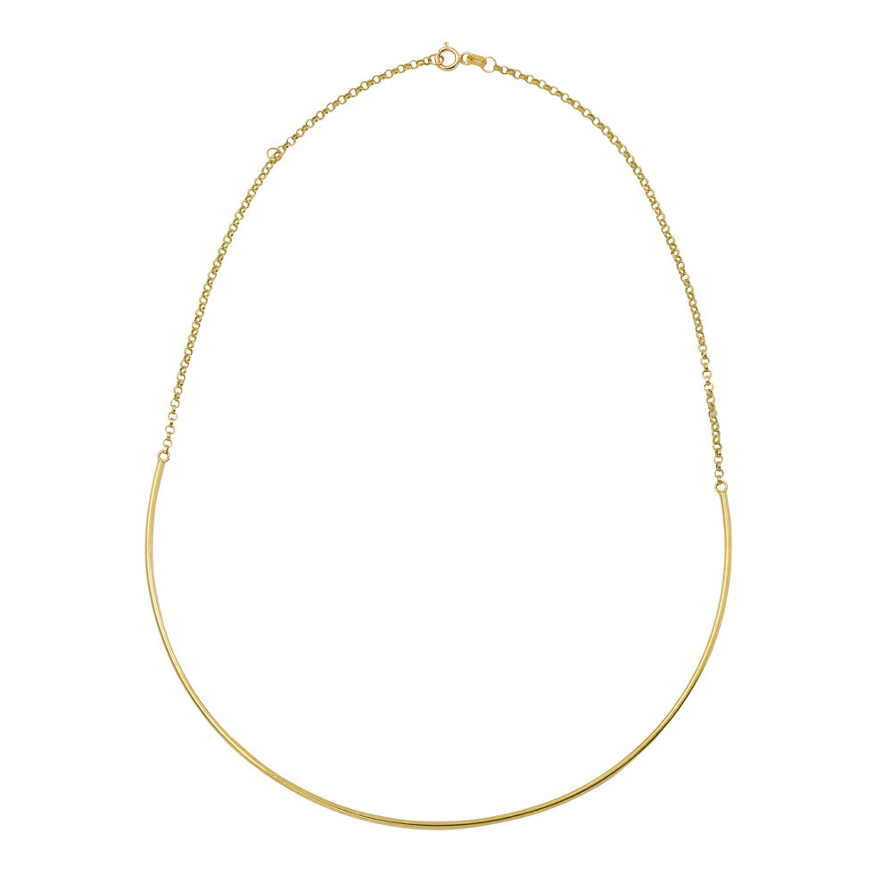 Choker rígida com coração citrino e ouro 18k
