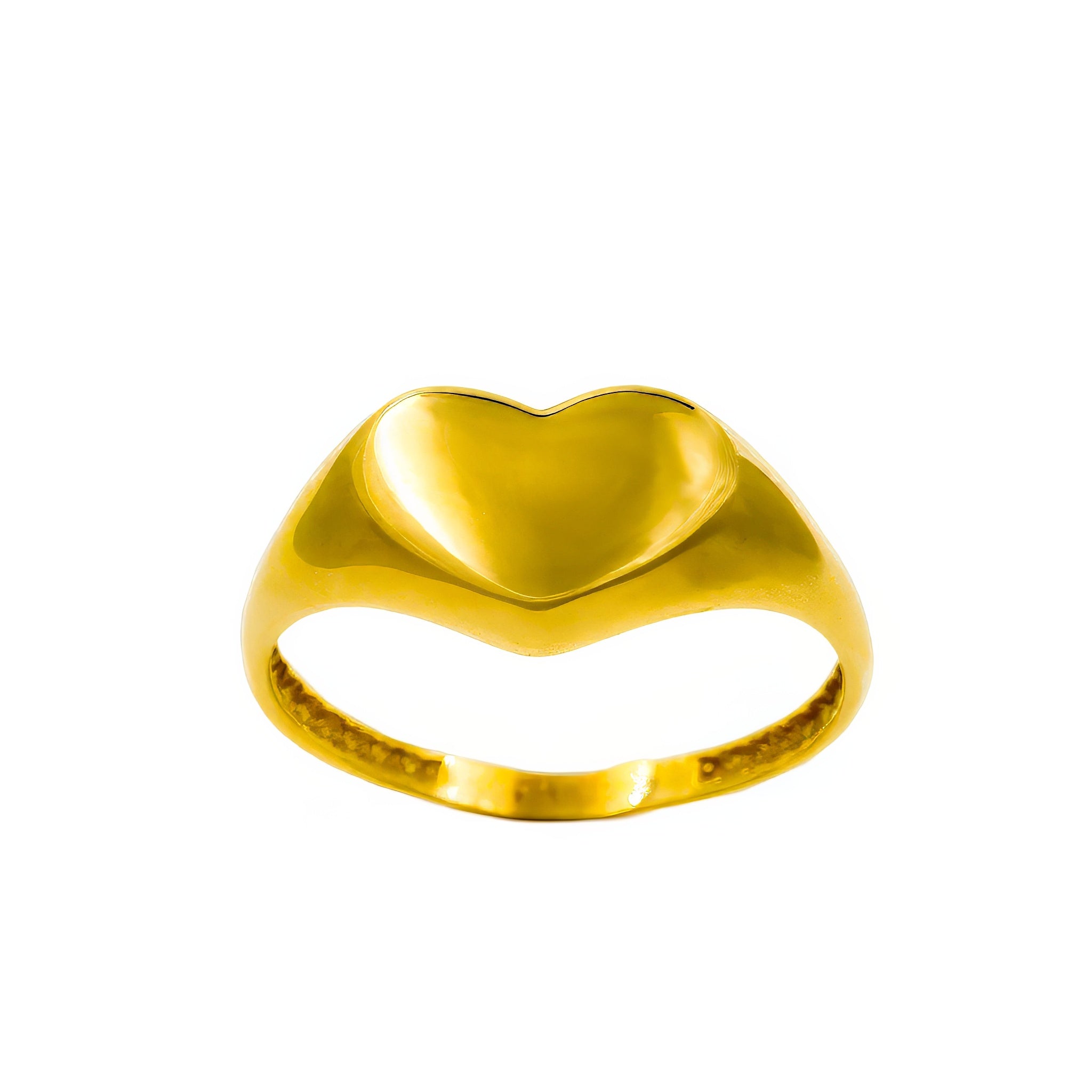 Anel Soft chapa coração ouro 18k
