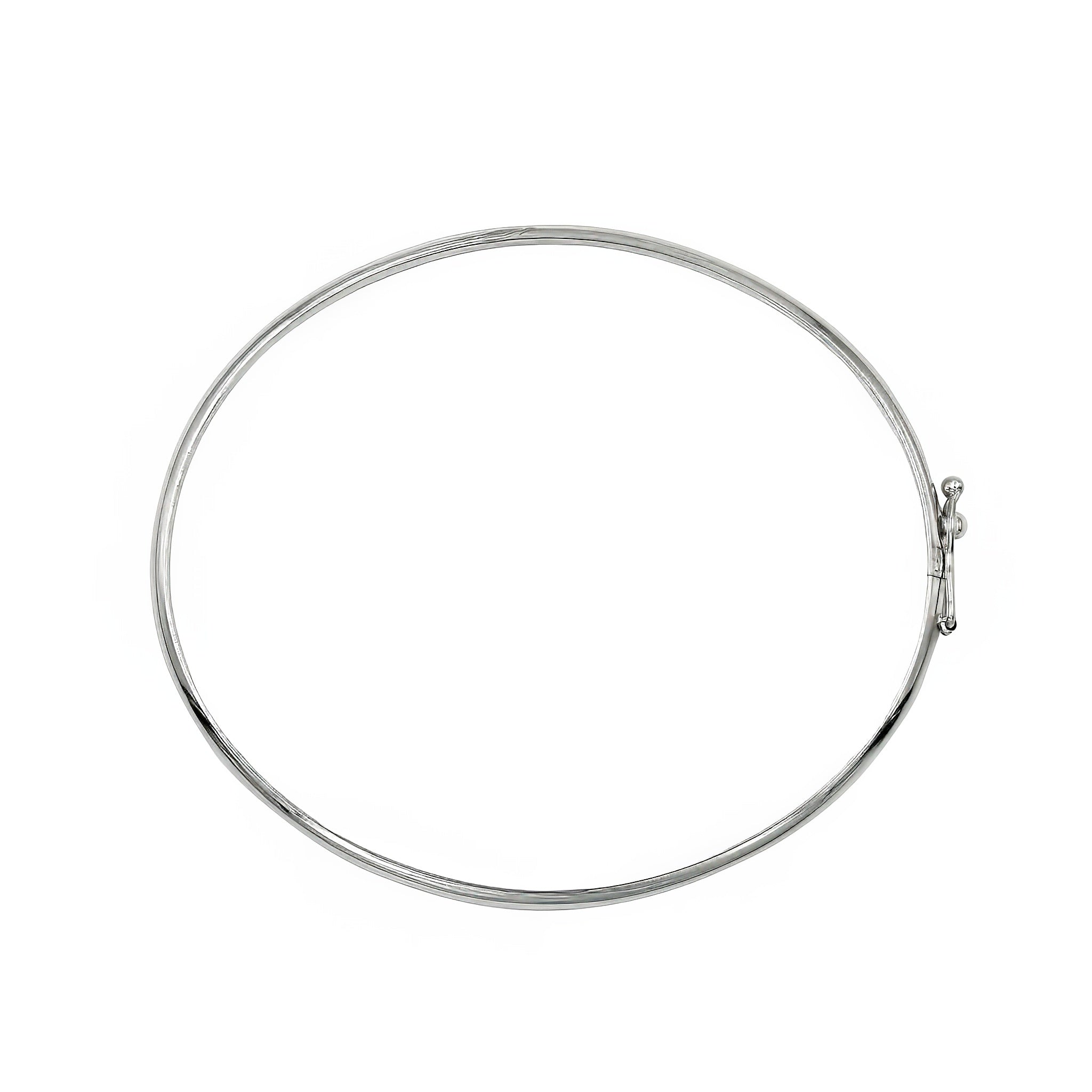 Bracelete White oval rígido ouro 18k