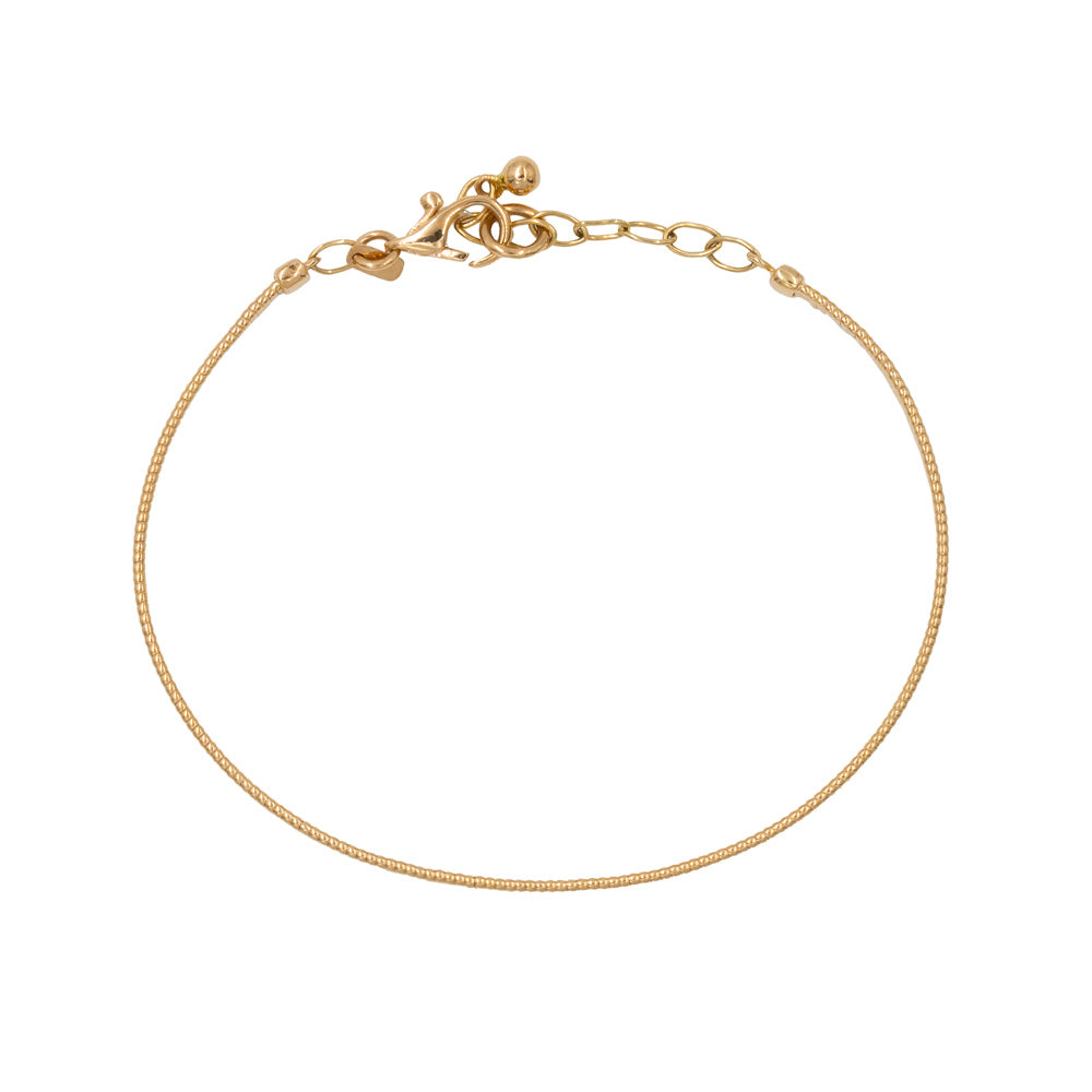 Bracelete Fire fio achatado ouro rosê 18k