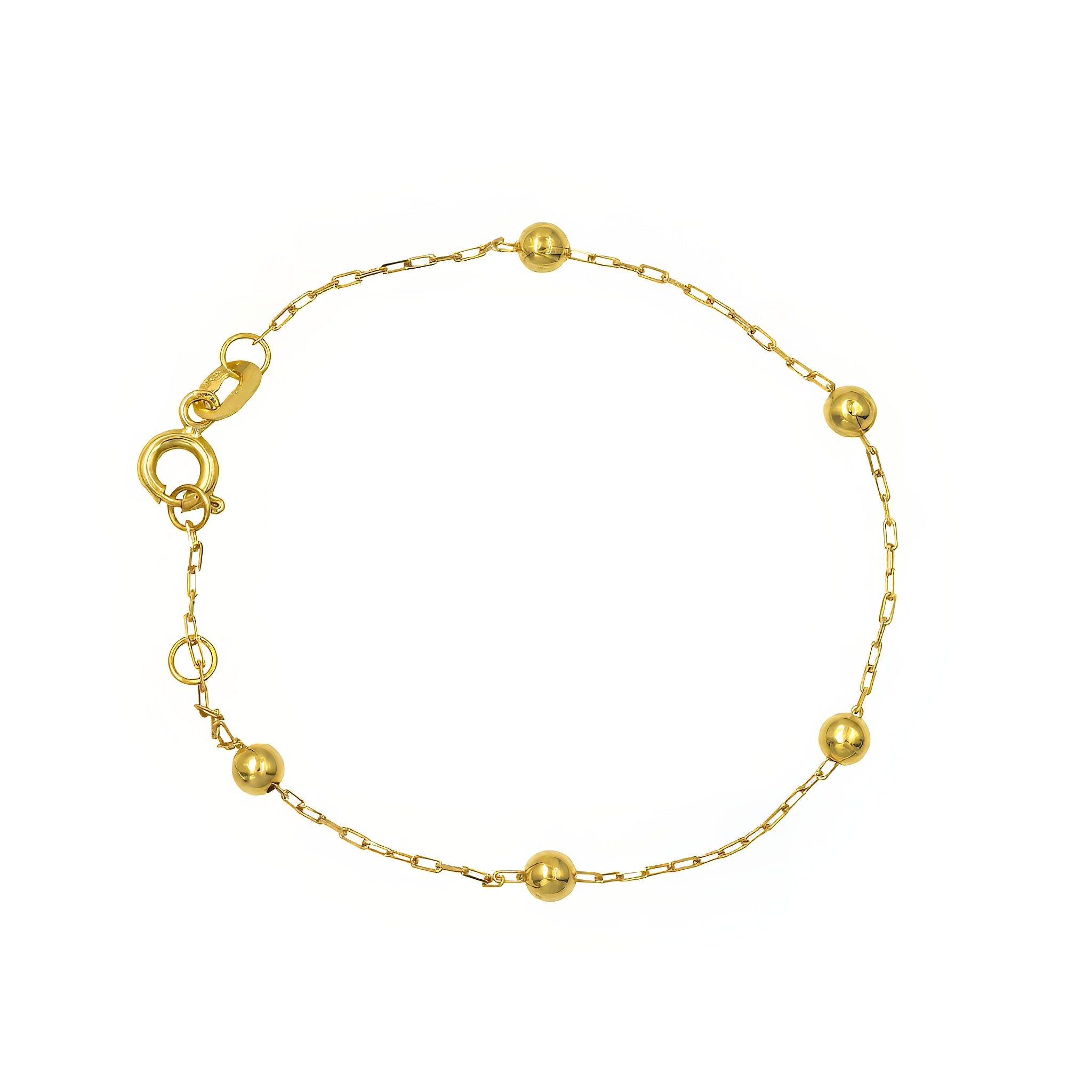 Pulseira infantil Tradição de bolinhas ouro 18k