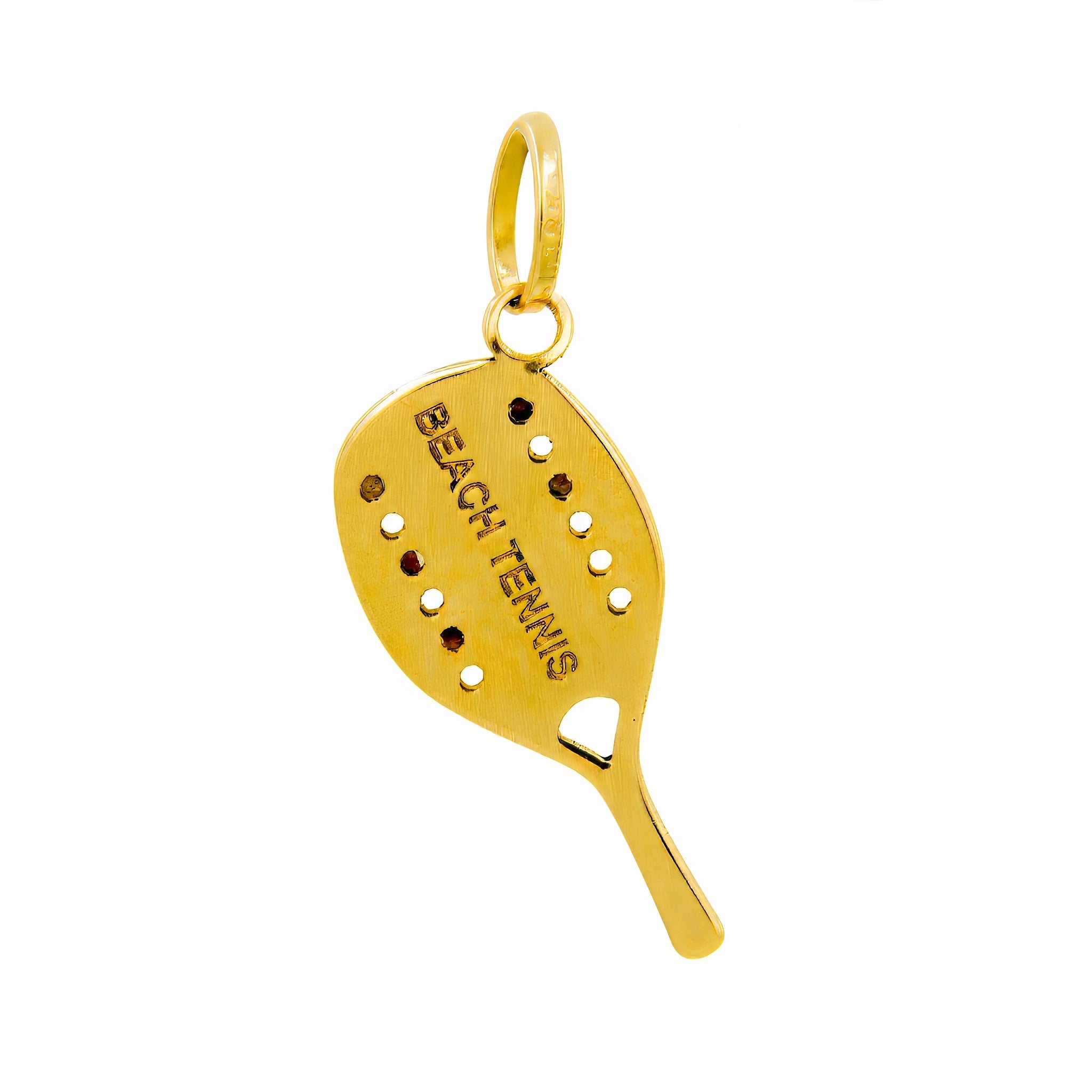 Pingente raquete beach tenis ouro 18k