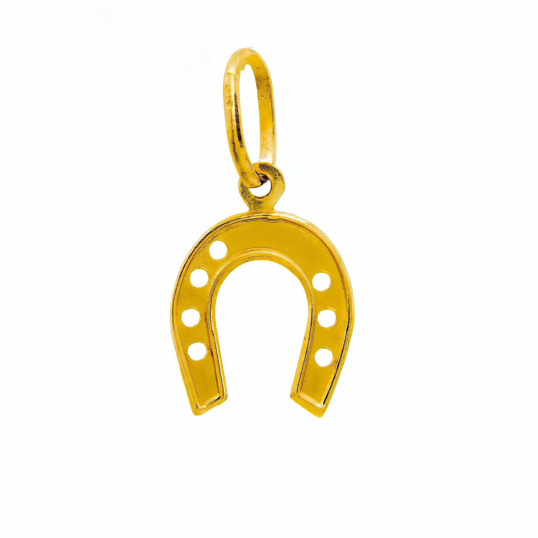 Pingente ferradura fosca ouro 18k