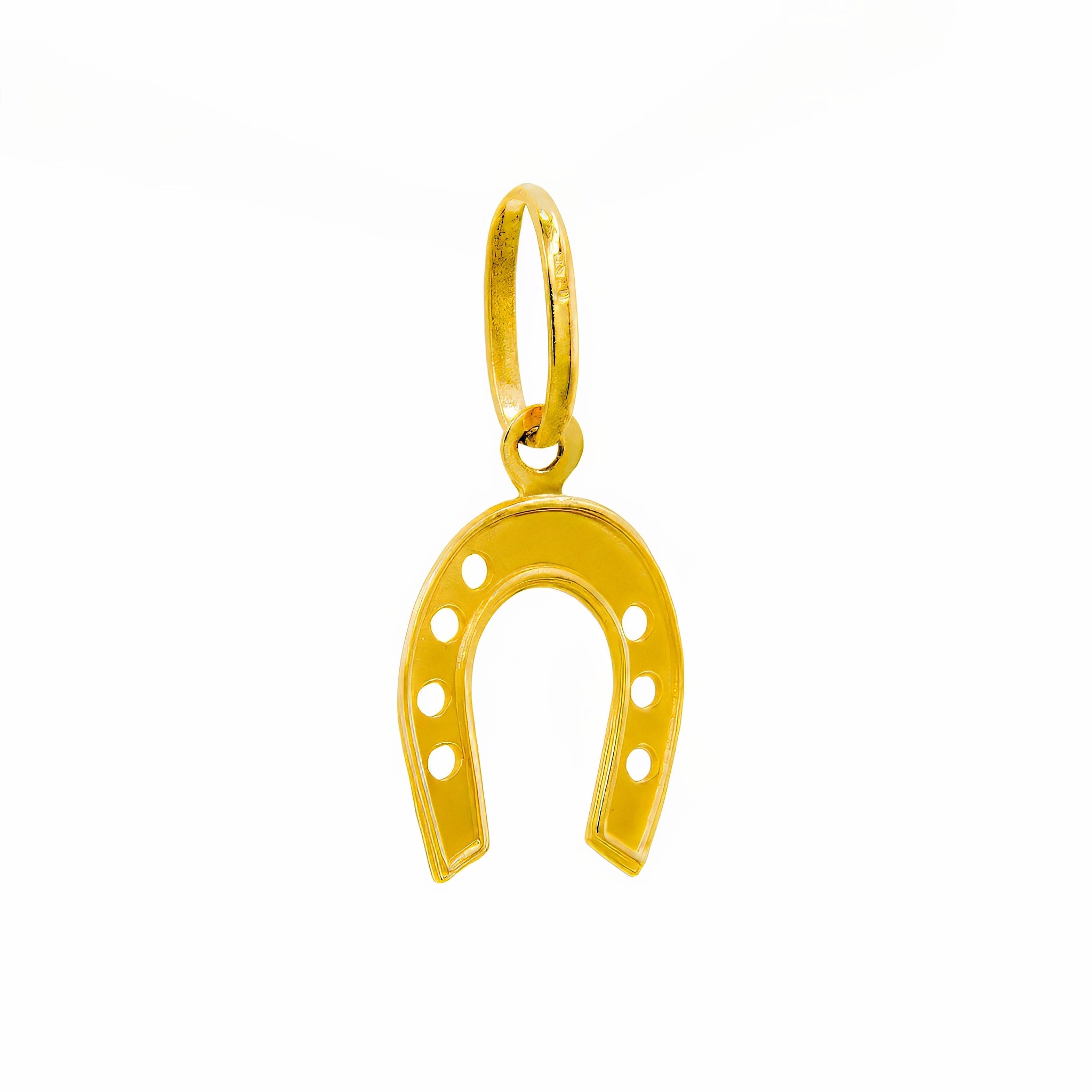 Pingente ferradura fosca ouro 18k