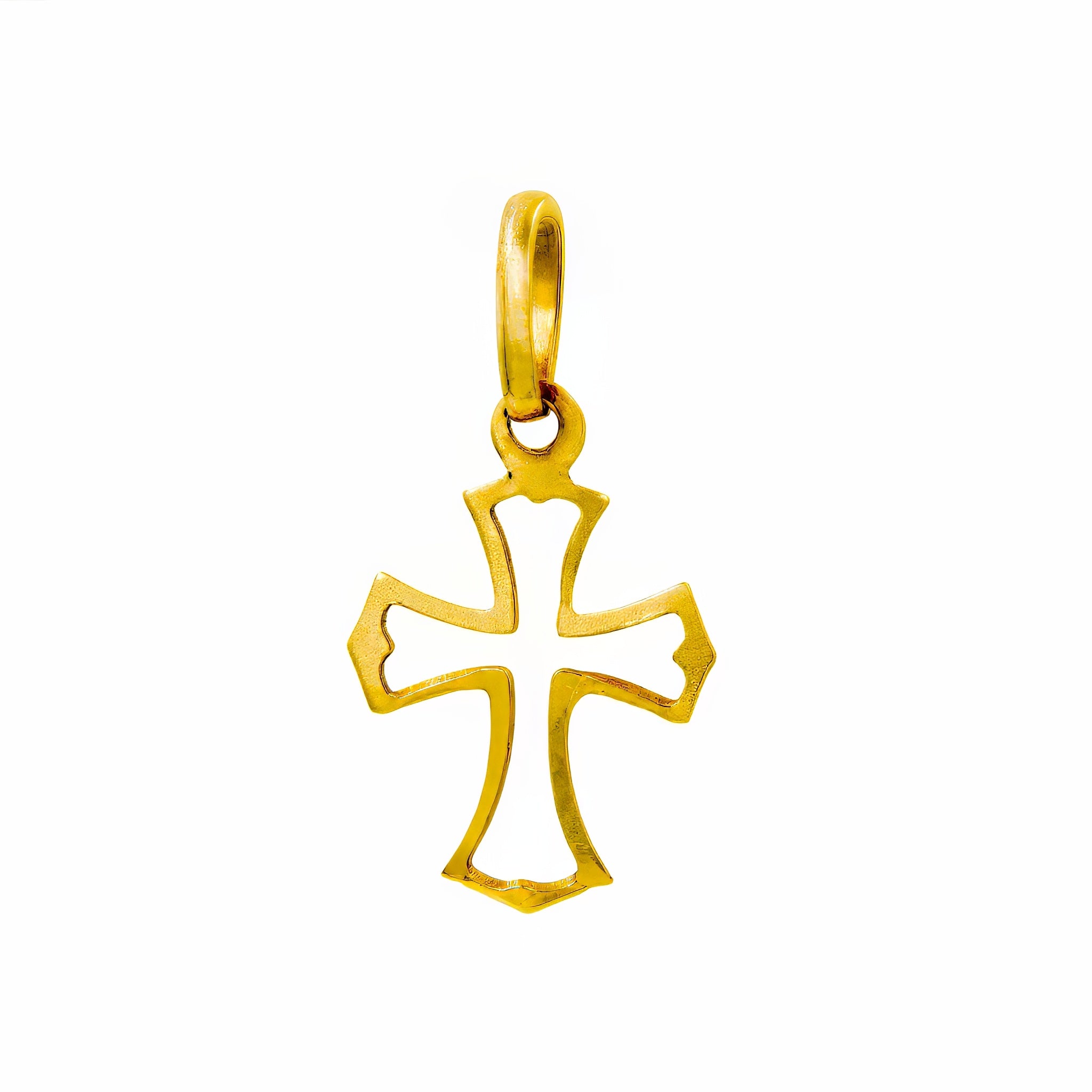 Pingente cruz vazada ouro 18k