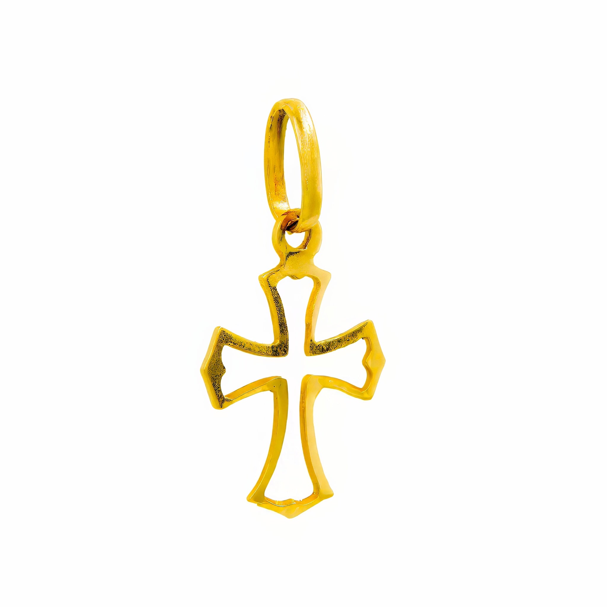 Pingente cruz vazada ouro 18k