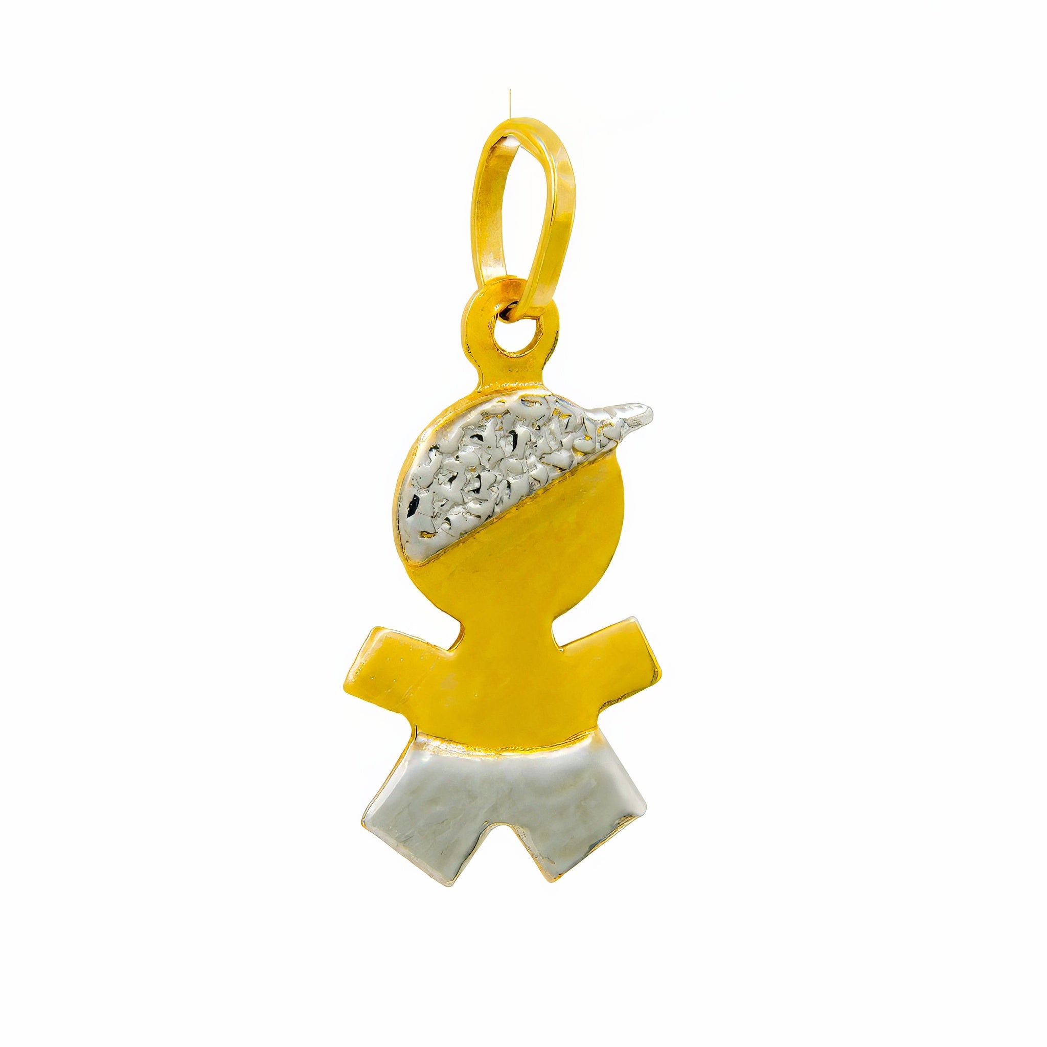 Pingente boneco de diamante e ouro 18k