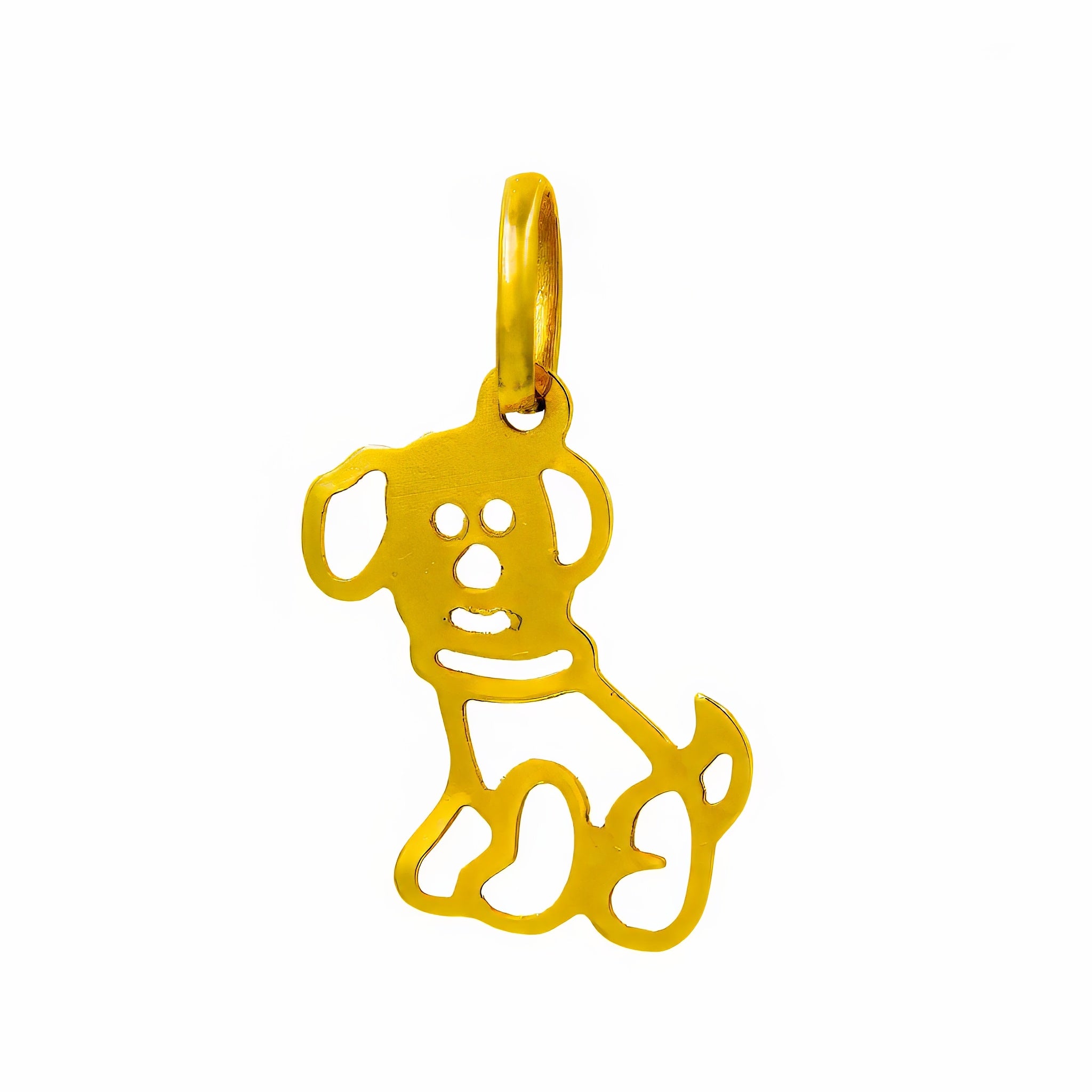 Pingente cachorro vazado ouro 18k