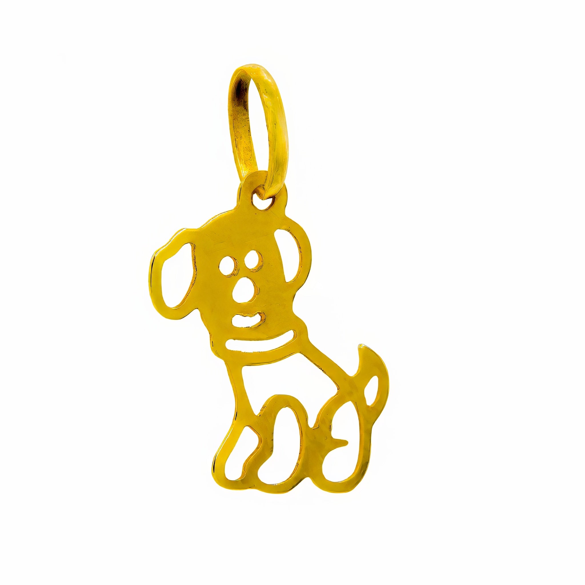 Pingente cachorro vazado ouro 18k