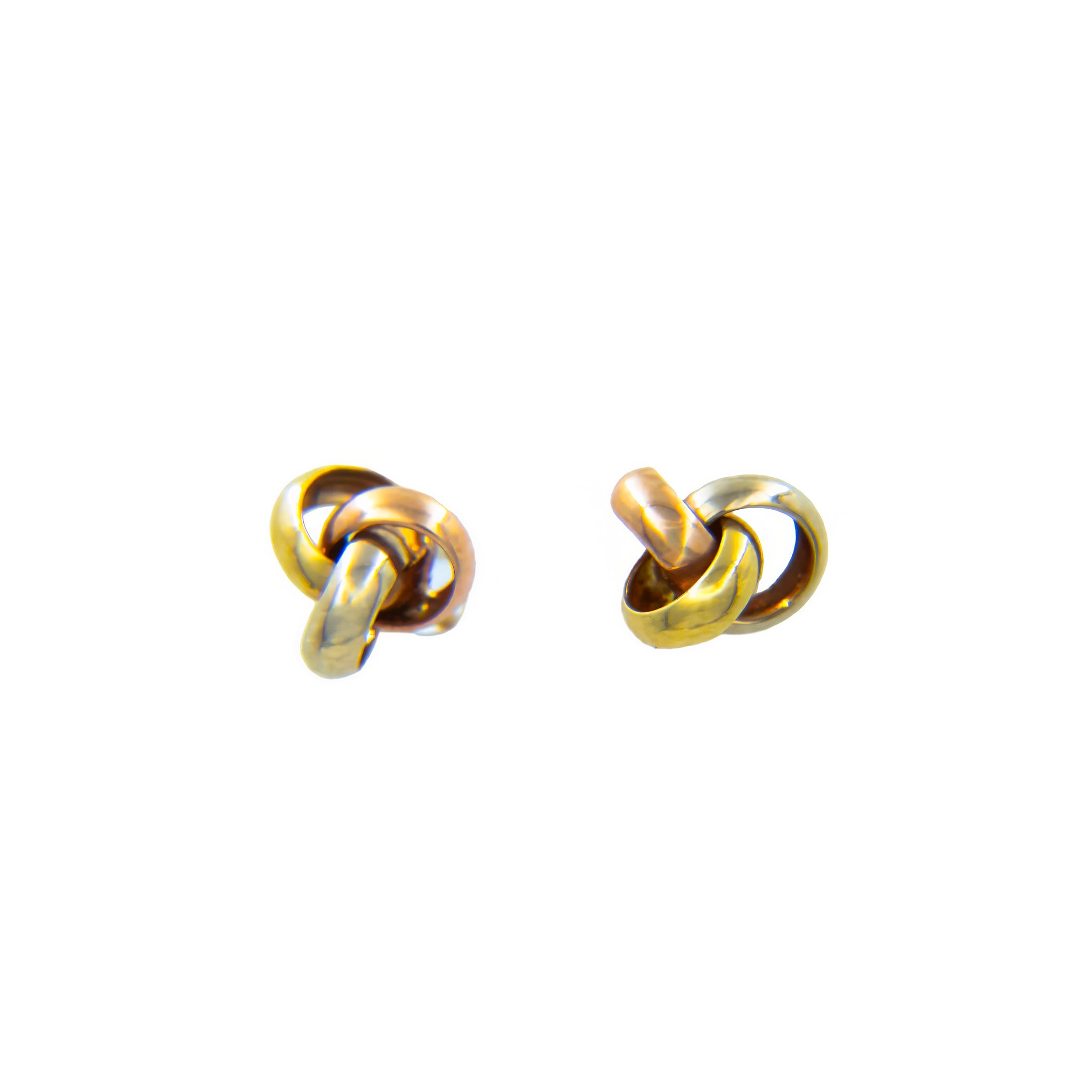 Brinco infantil União Aros tricolor ouro 18k