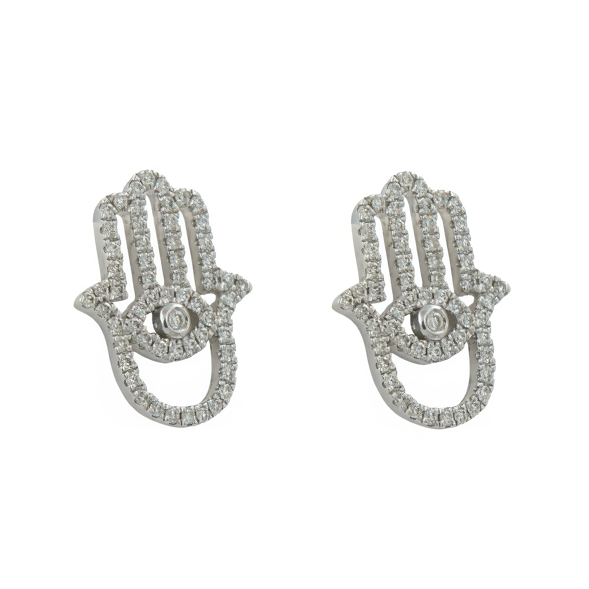 Brinco Mãos de Fátima de diamante e ouro 18k