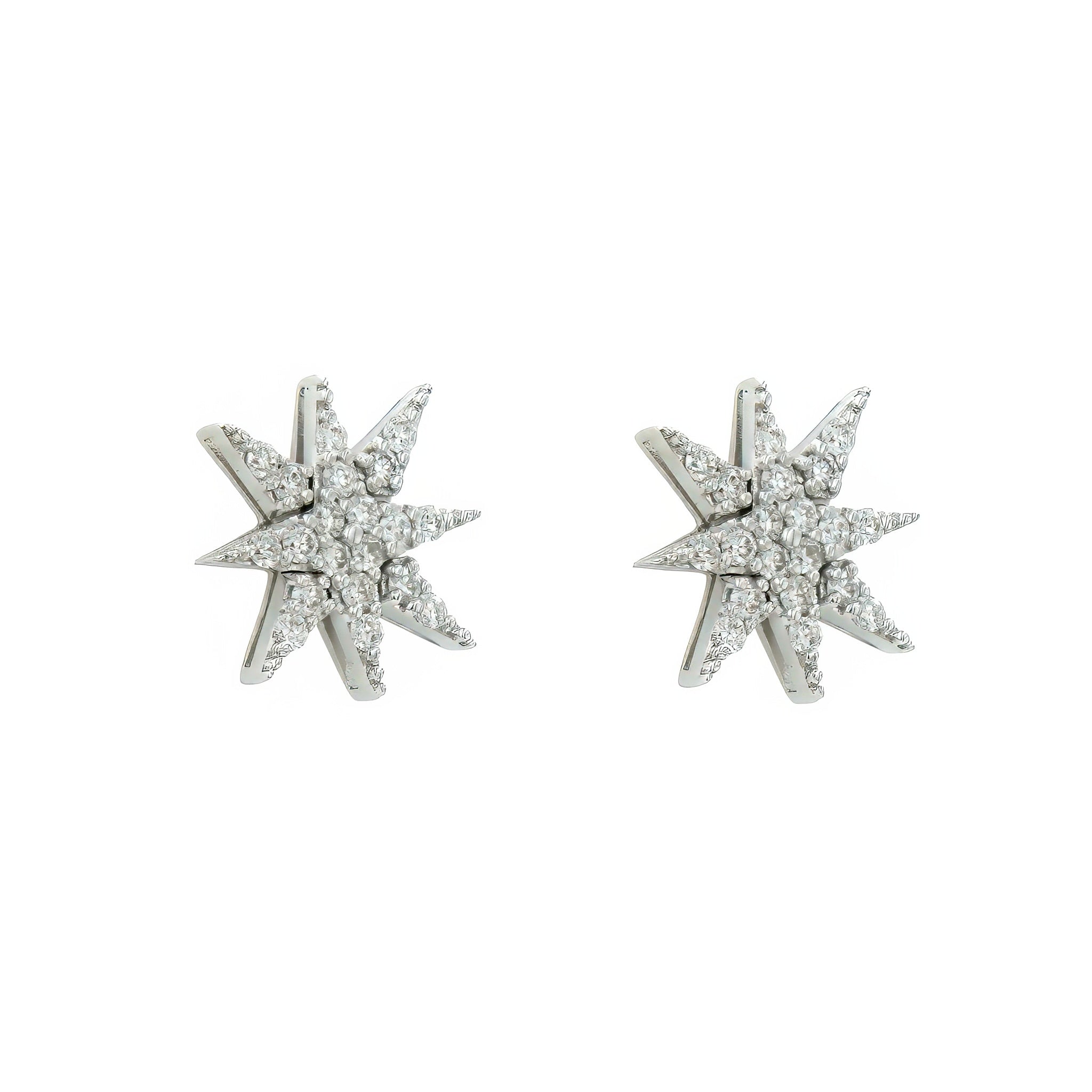 Brinco Orion estrela de diamante e ouro 18k