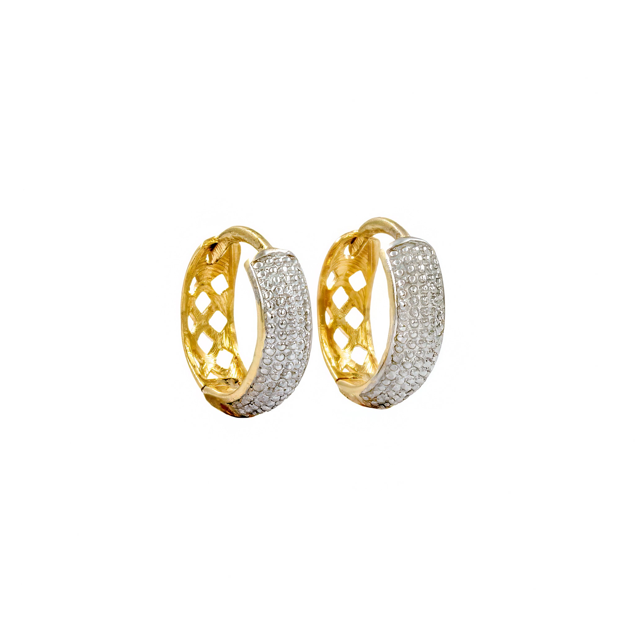 Brinco argola trabalhada ouro 18k