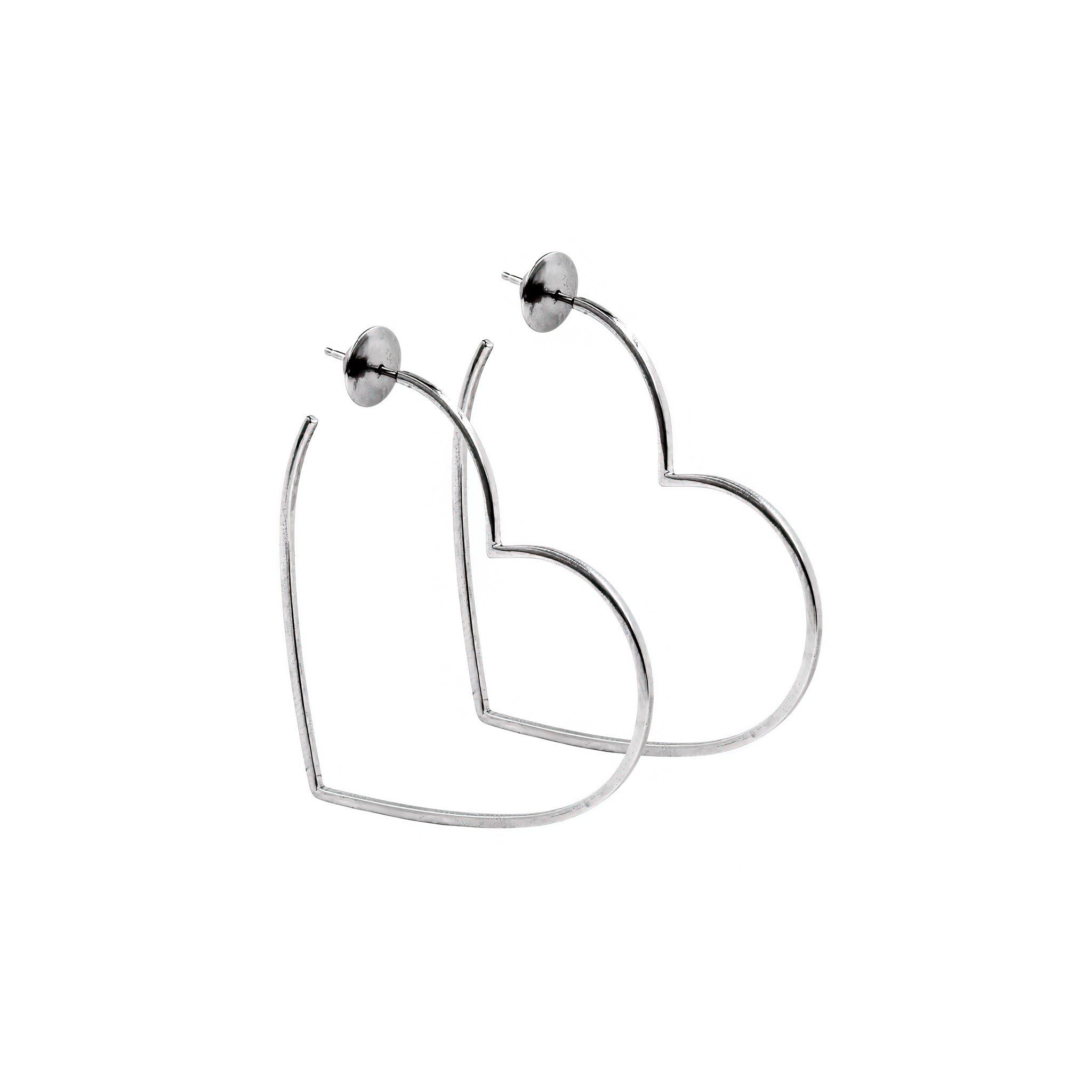 Brinco argola coração ouro 18k