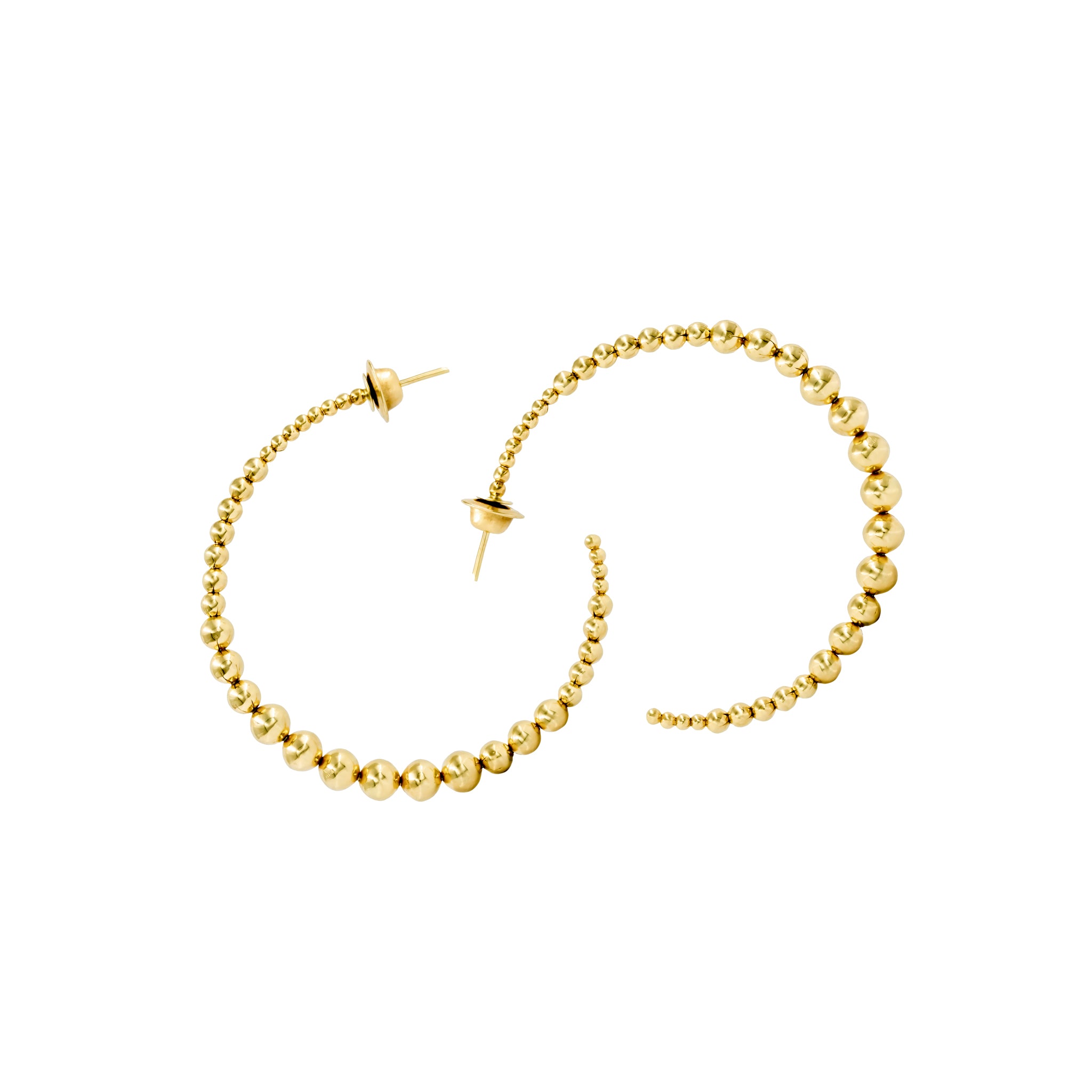 Brinco argola de bolas degradê ouro 18k