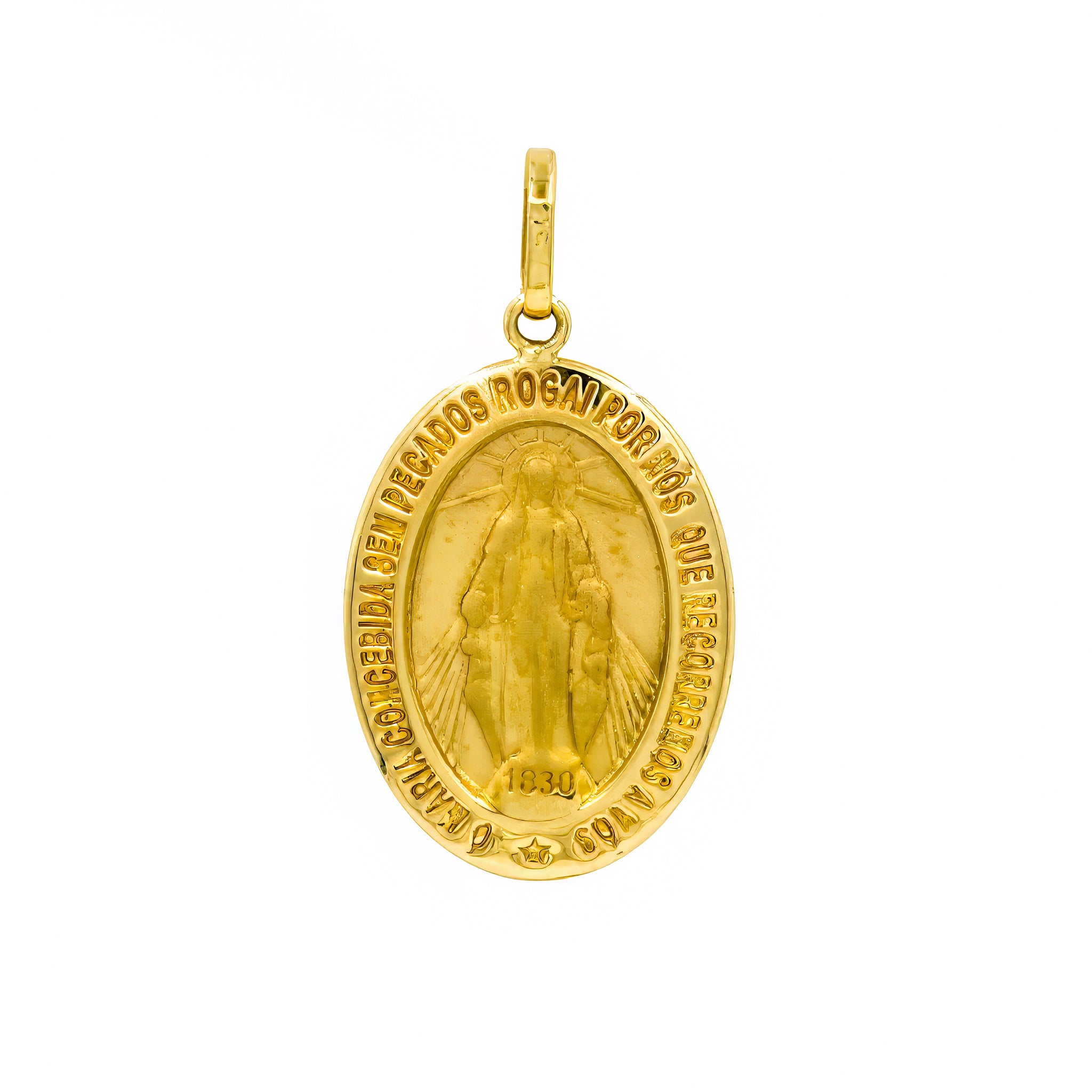 Pingente Santa Milagrosa ouro 18k