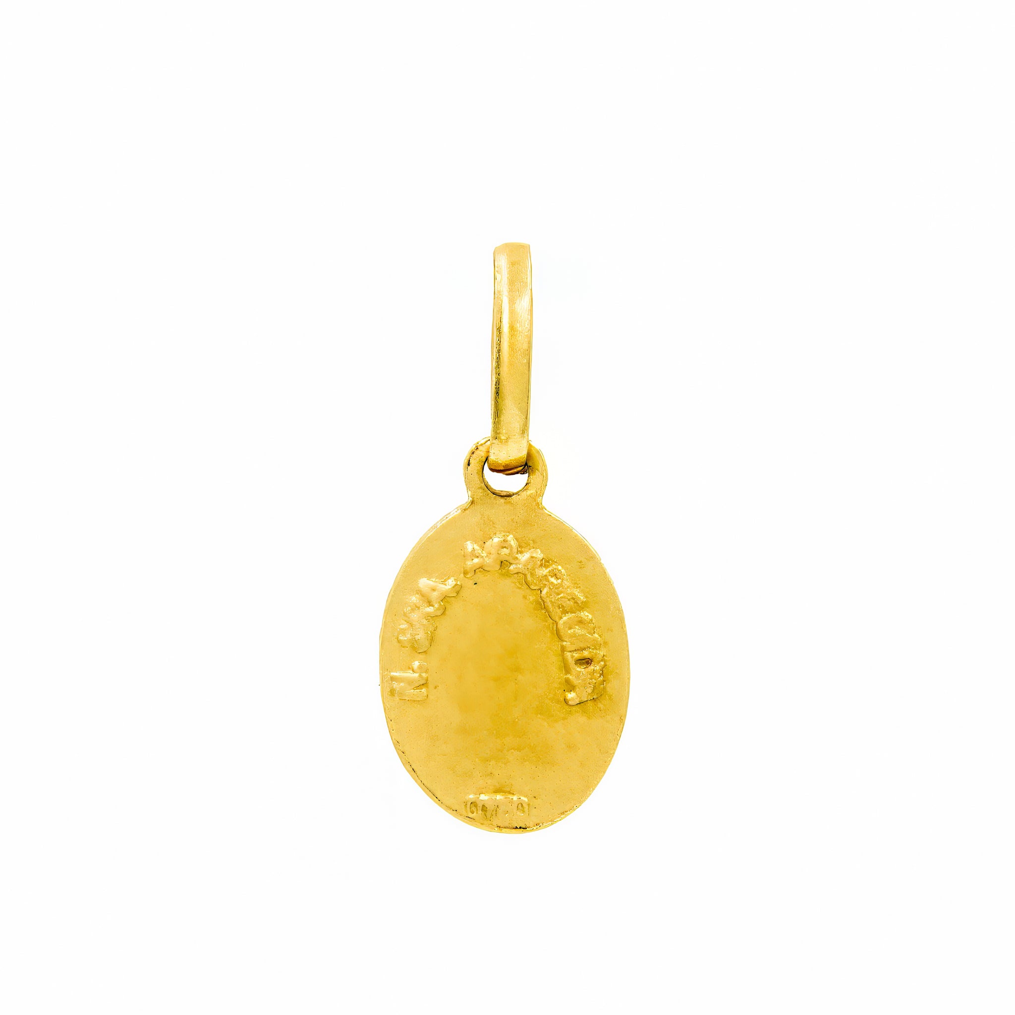 Pingente mini medalha N Sra Aparecida ouro 18k