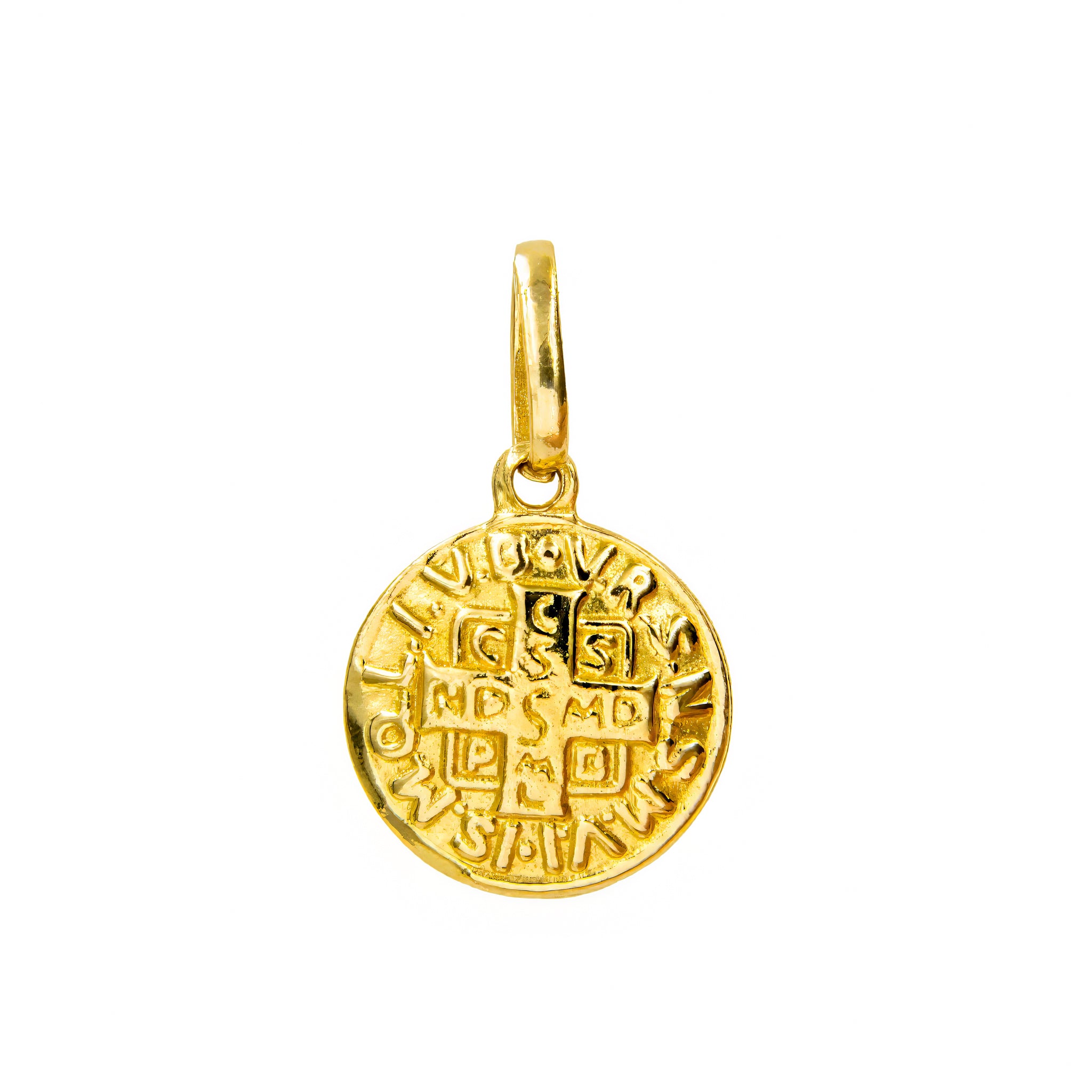 Pingente São Bento dupla face ouro 18k