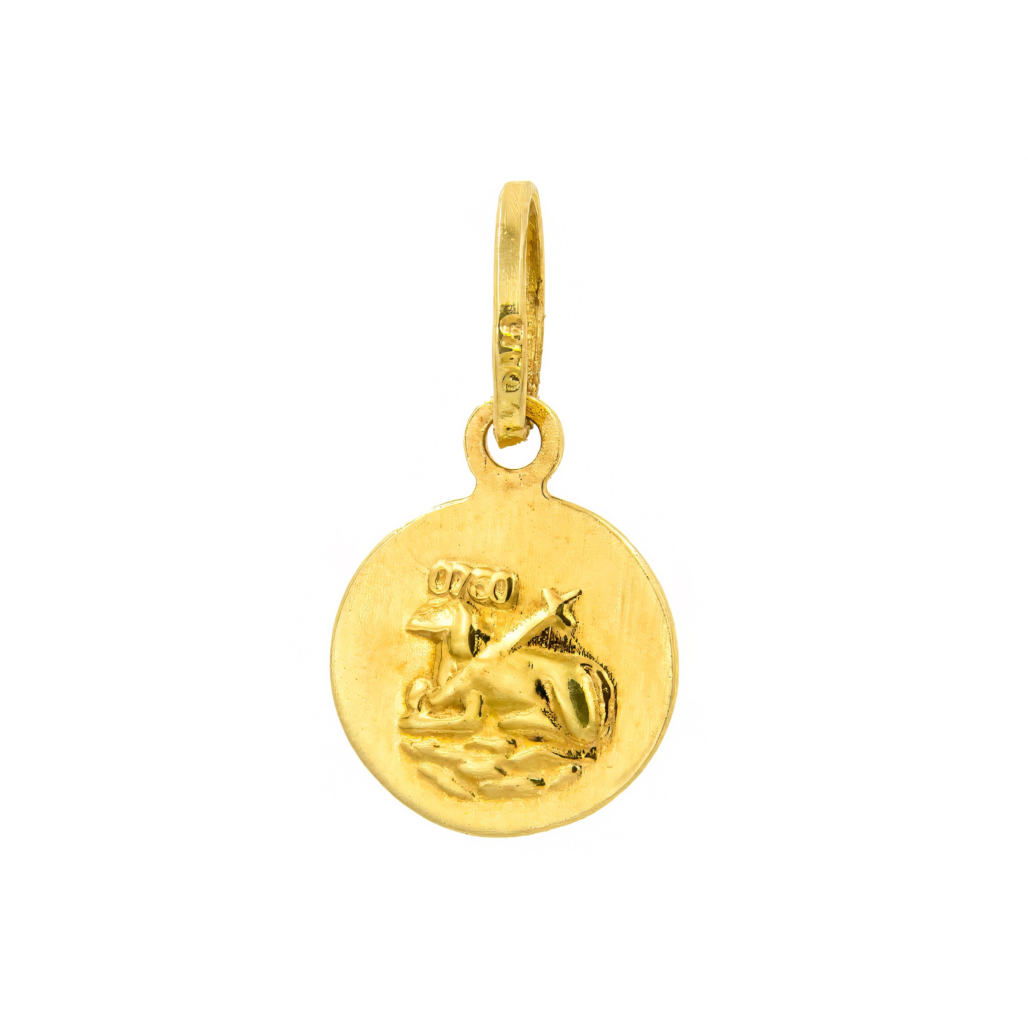 Pingente Agnus Dei dupla face ouro 18k