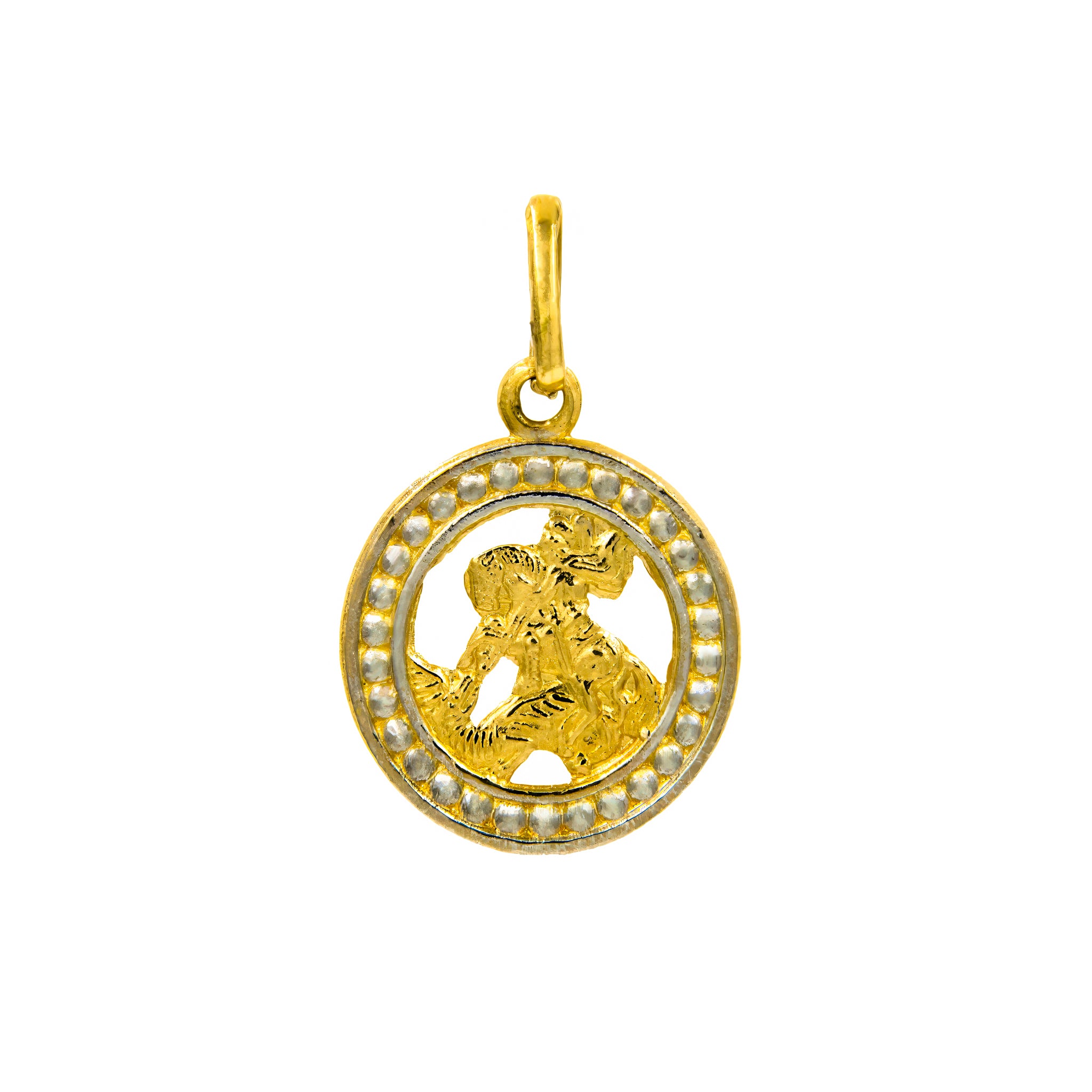 Pingente medalha São Jorge ouro 18k