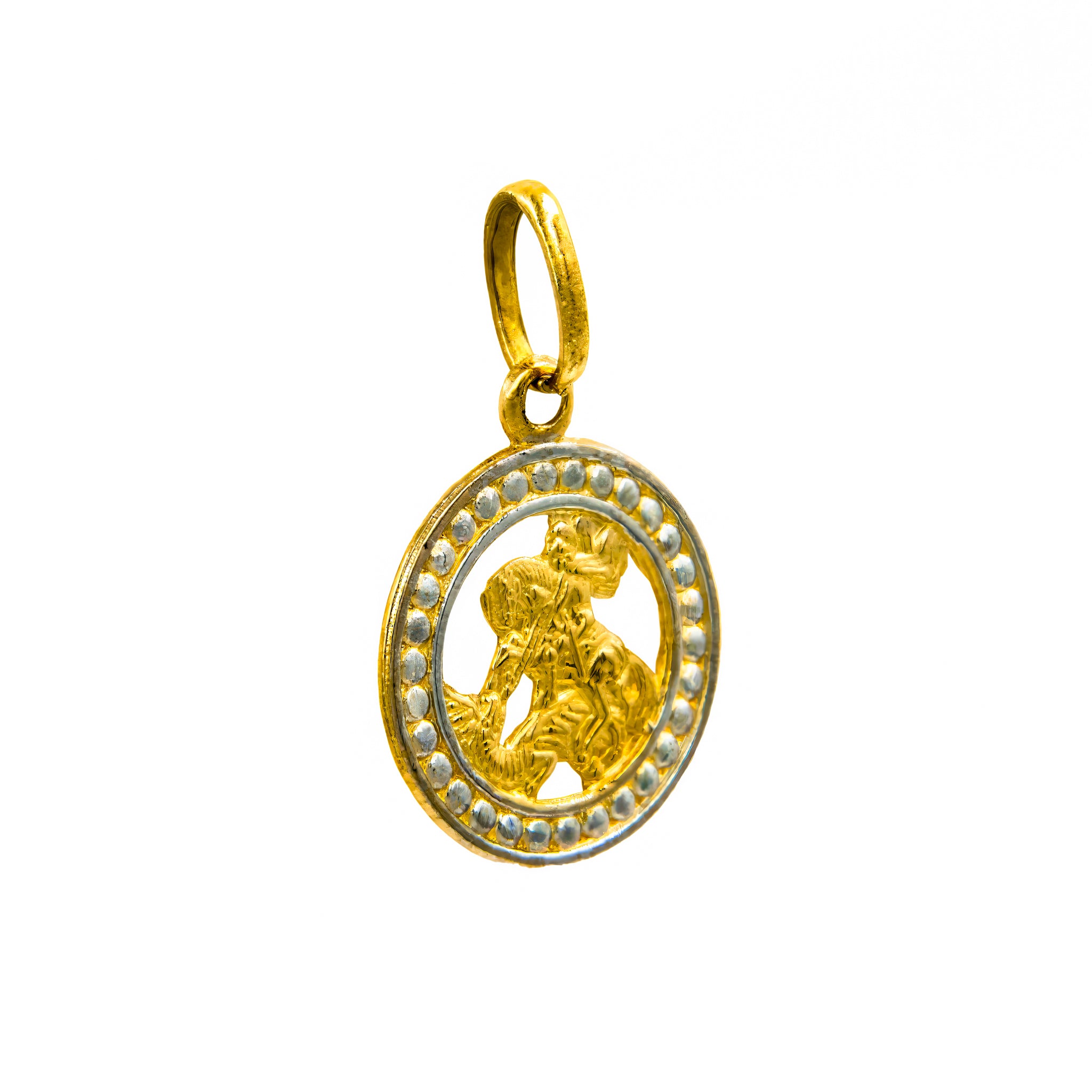 Pingente medalha São Jorge ouro 18k