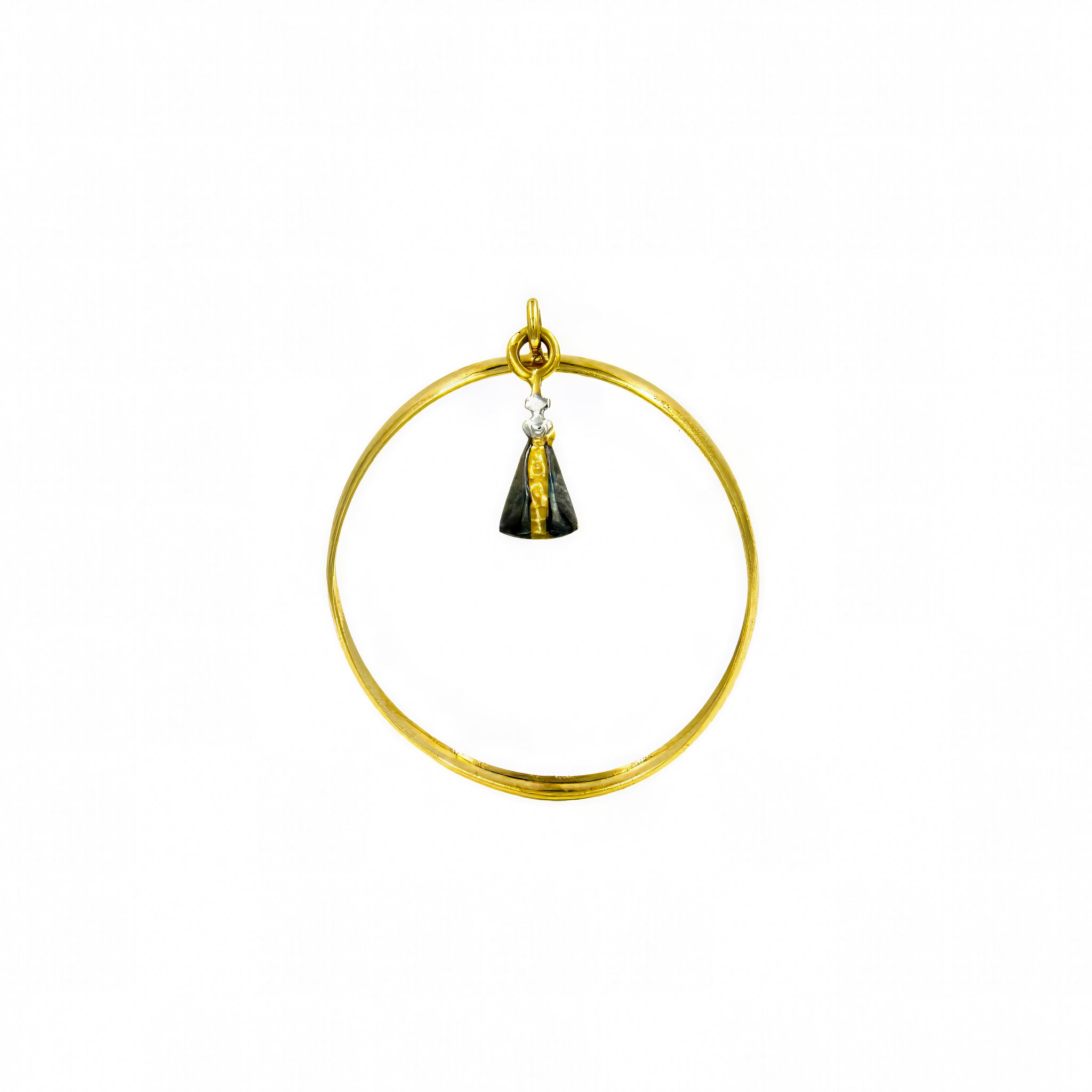 Anel Nossa Senhora Aparecida pendente ouro 18k