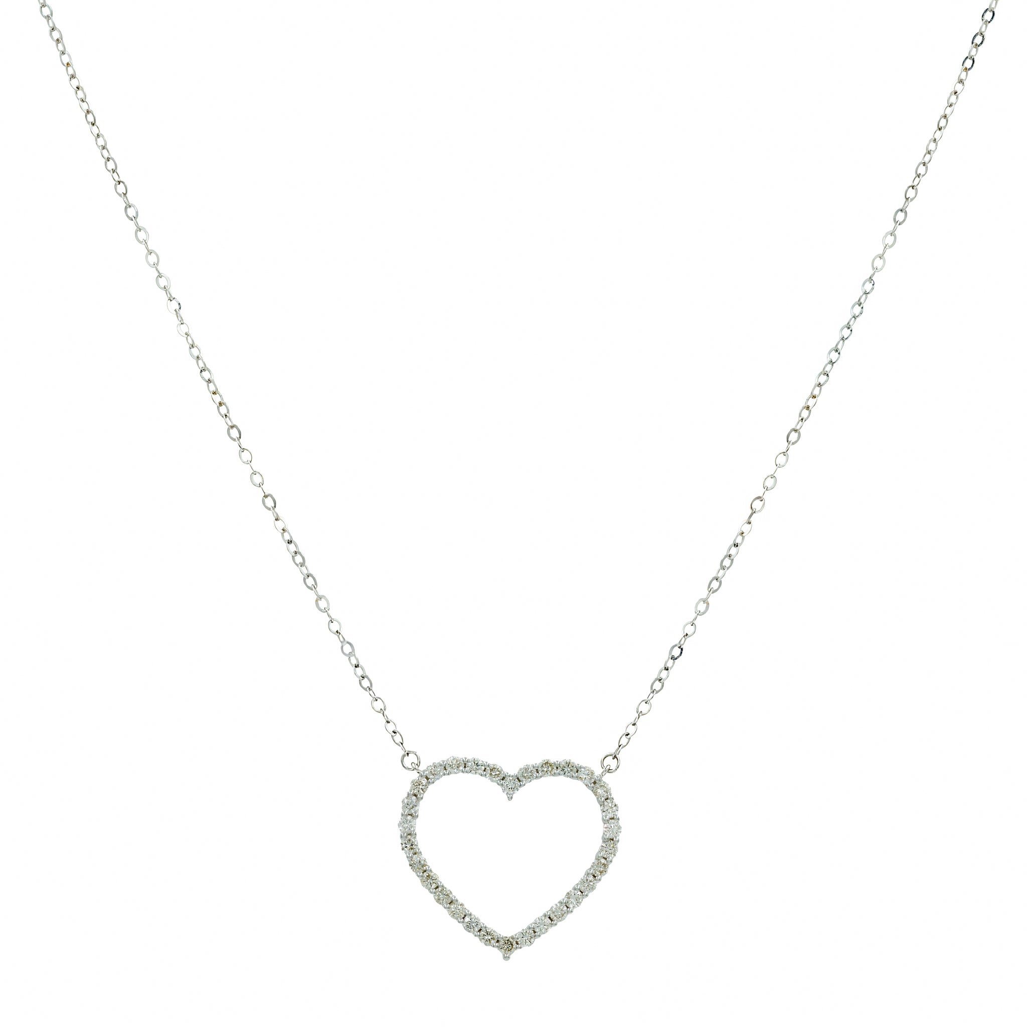 Gargantilha Charme ouro 18k com pingente coração vazado de diamante