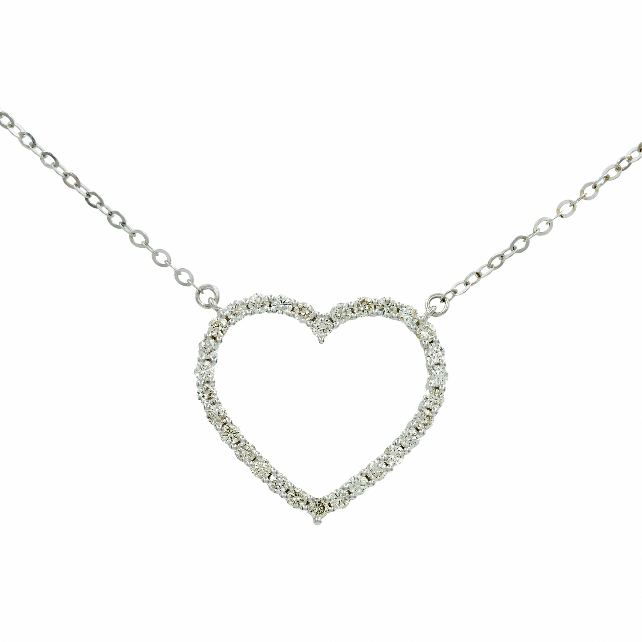 Gargantilha Charme ouro 18k com pingente coração vazado de diamante