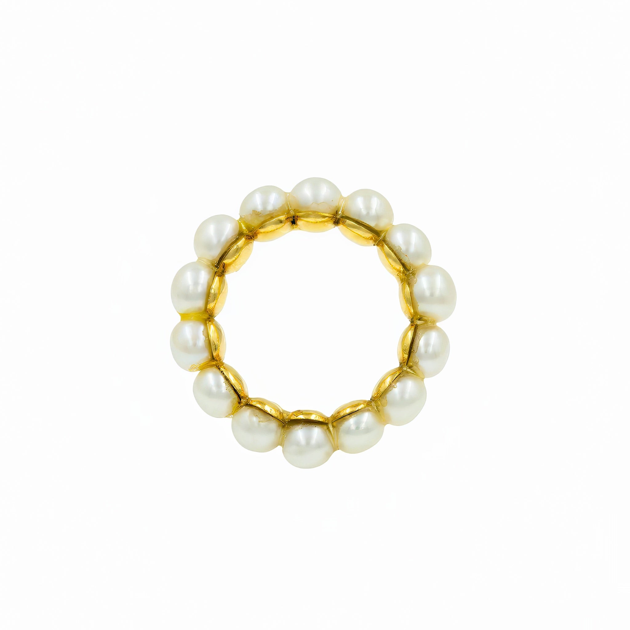 Anel Clássico ouro 18k e pérolas naturais