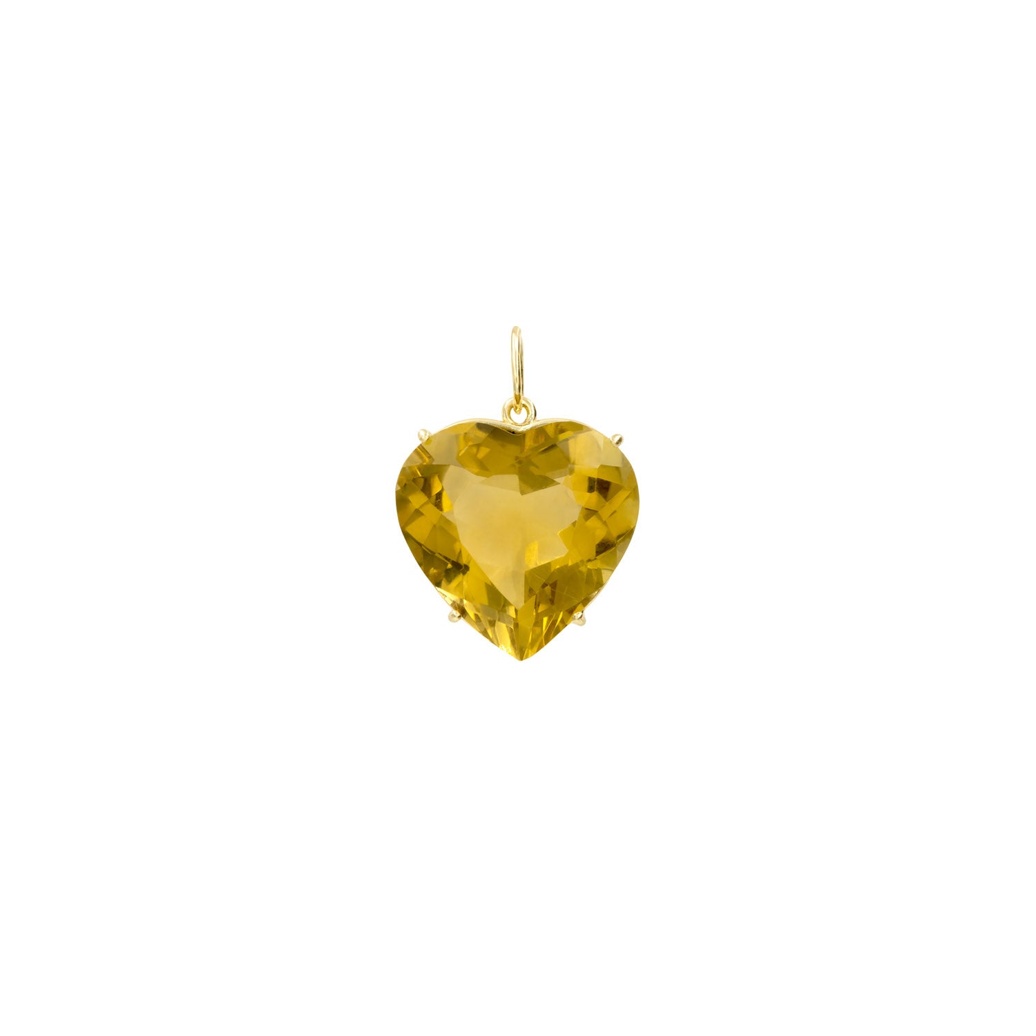 Pingente Big Heart citrino e ouro 18k