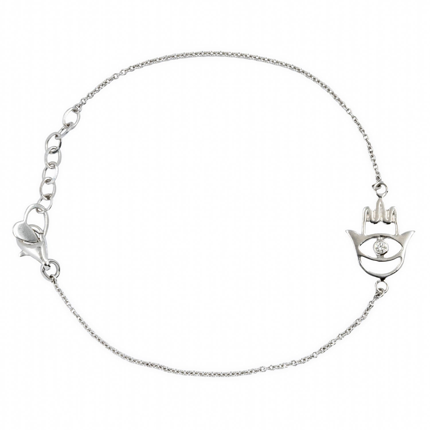 Pulseira Mão de Fátima de diamante e ouro 18k