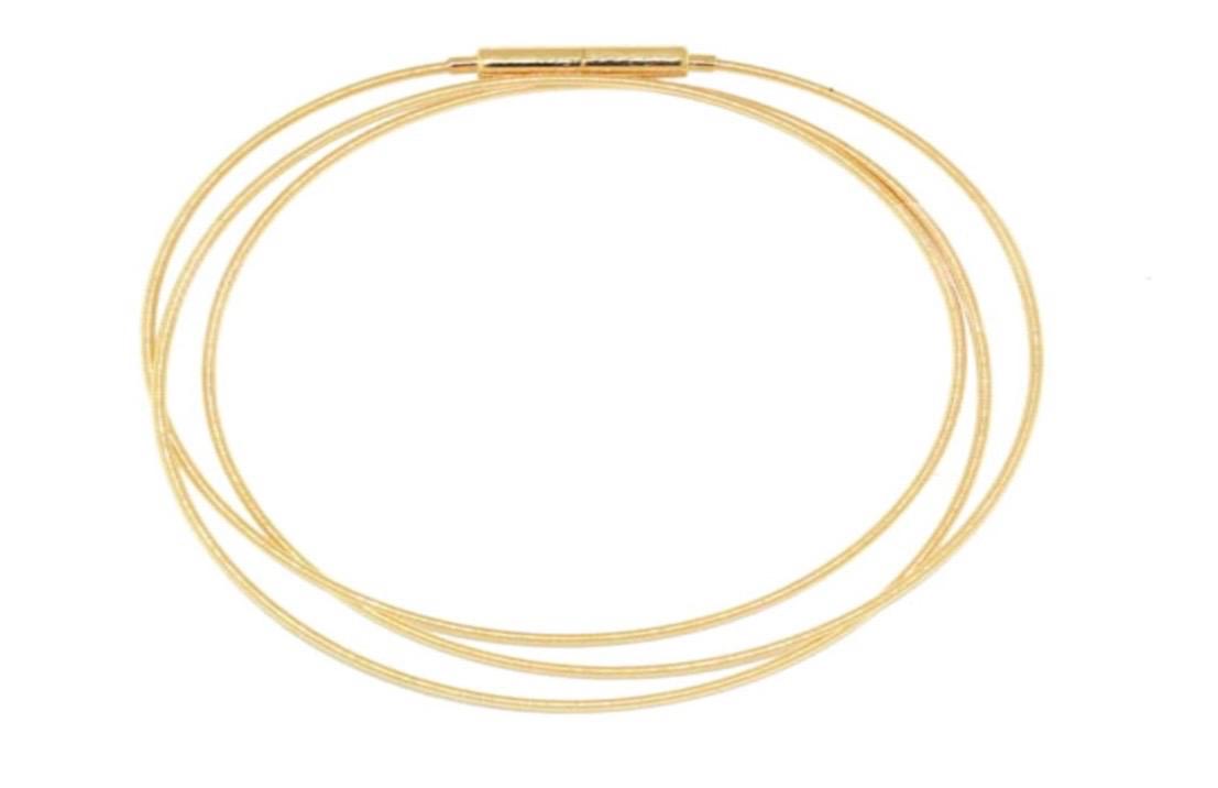 Pulseira corda de violão de 3 voltas em ouro 18k
