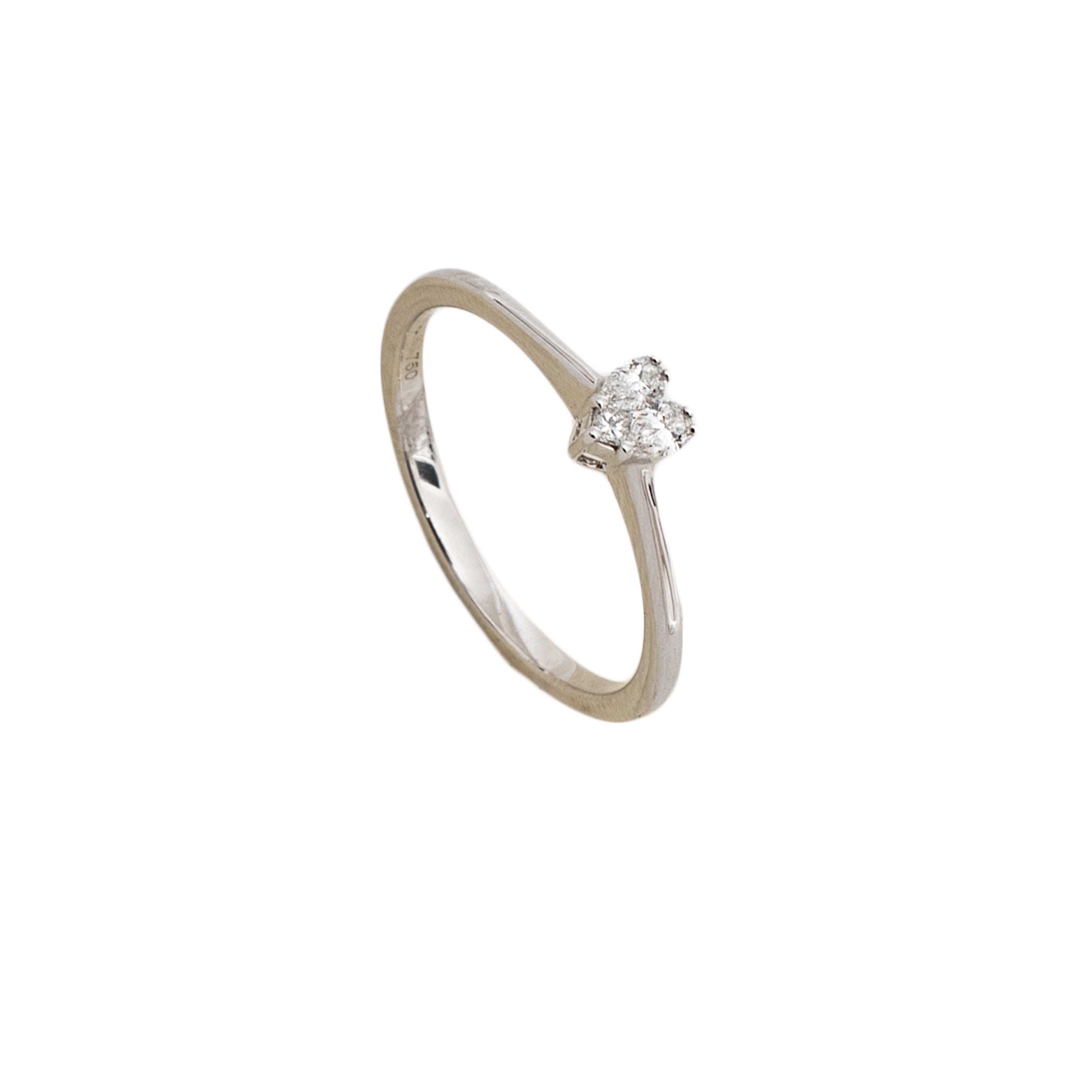 Anel coração diamante