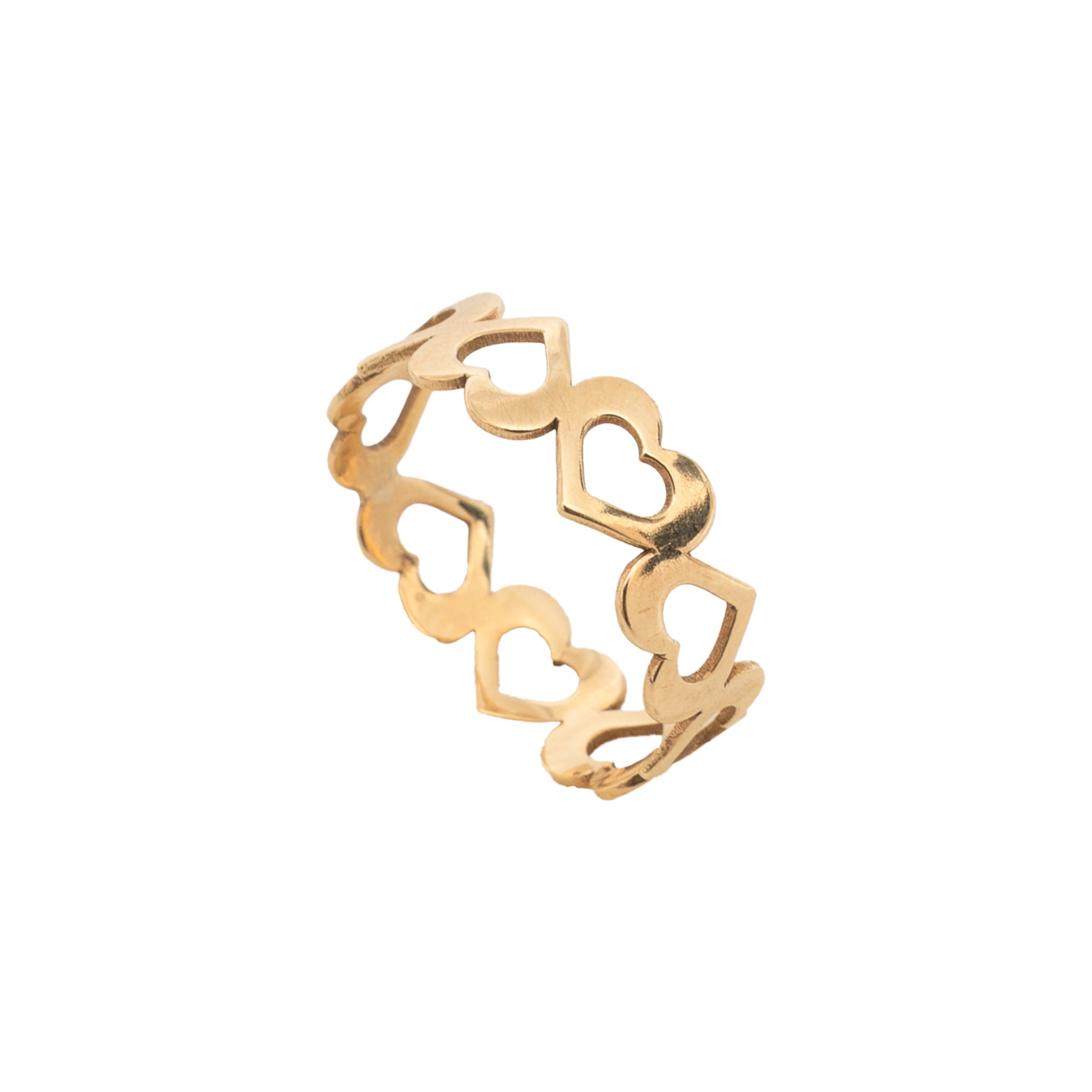 Anel Corações Unidos ouro 18k