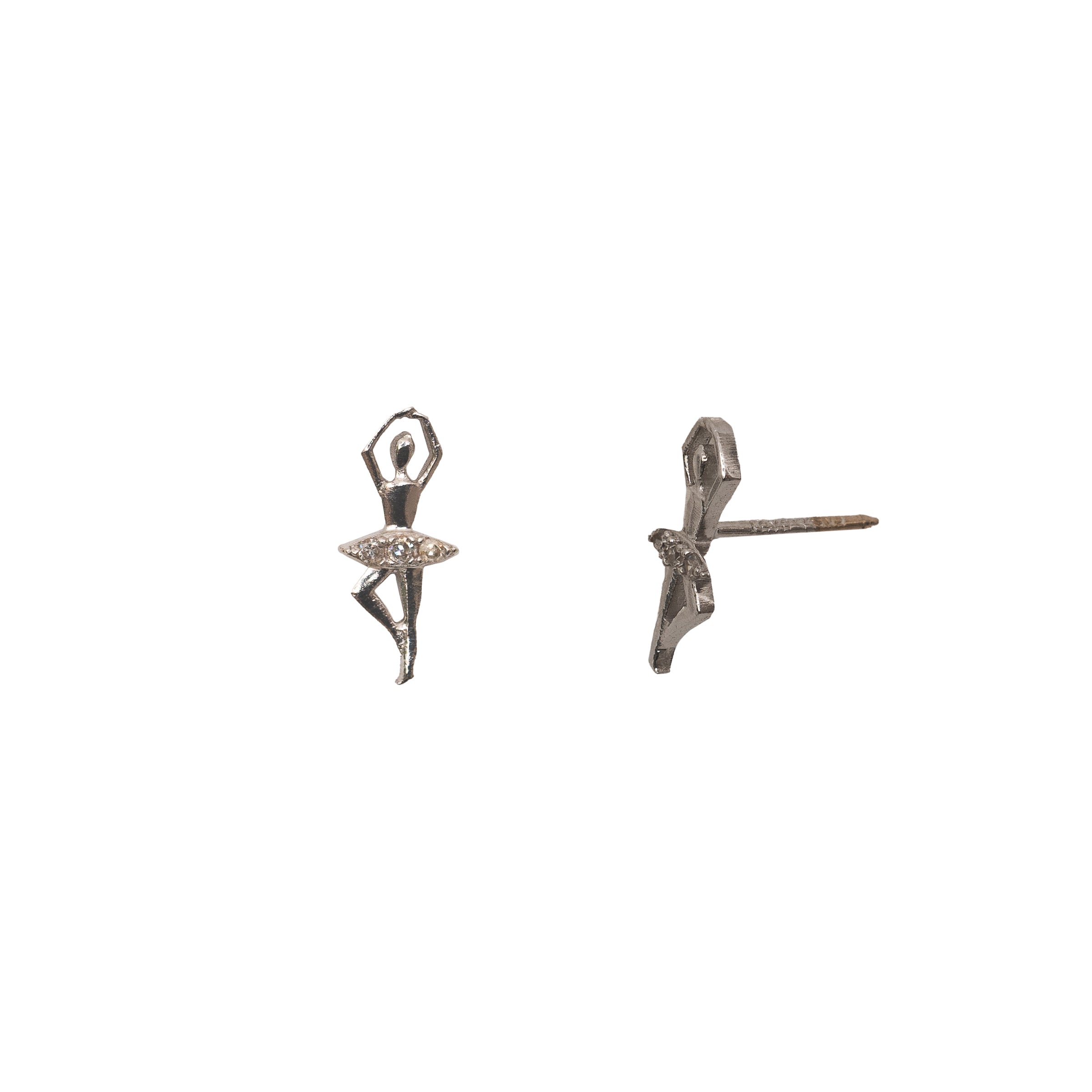 Brinco infantil bailarina ouro 18k e diamante