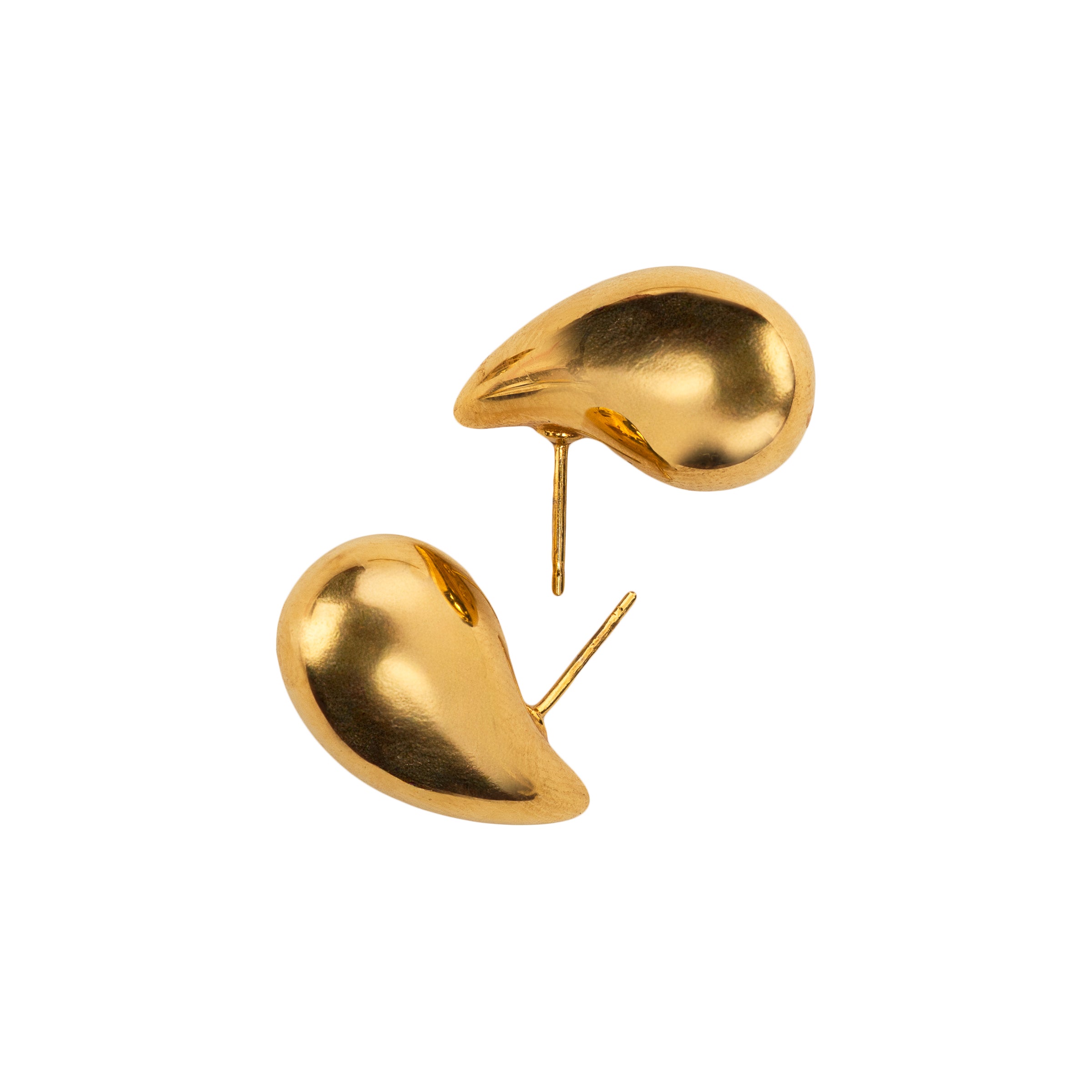 Brinco gota bojuda média ouro 14k