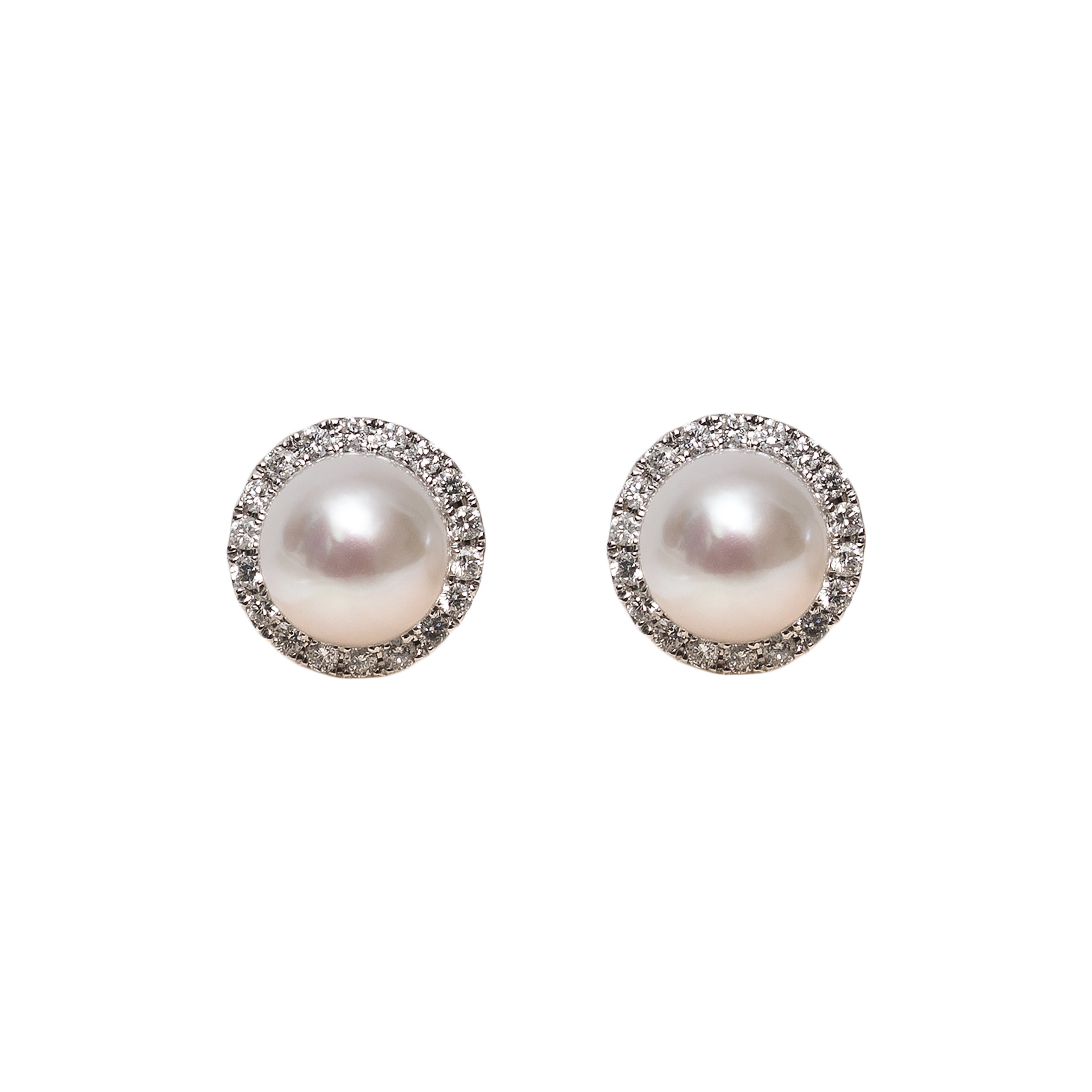 Brinco pérola natural e diamante, ouro 18k