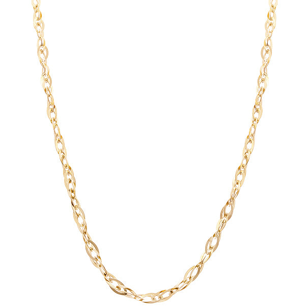 Corrente elos navete ouro 18k