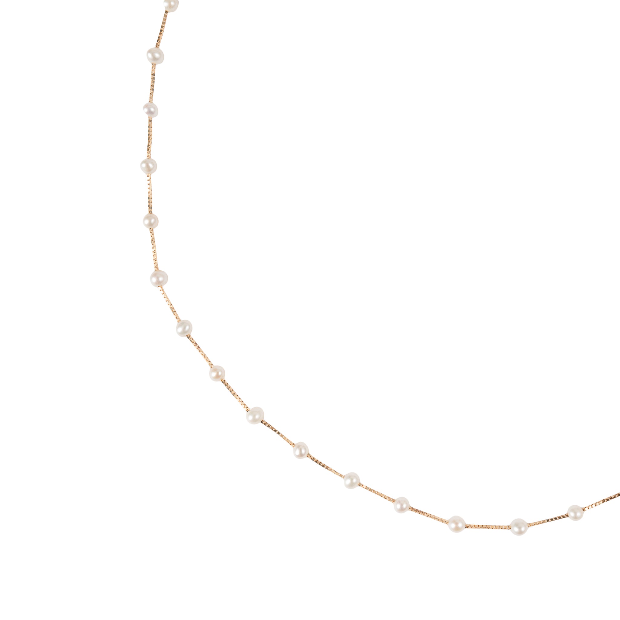 Gargantilha Delicada em Ouro 18k com Mini Pérolas Naturais