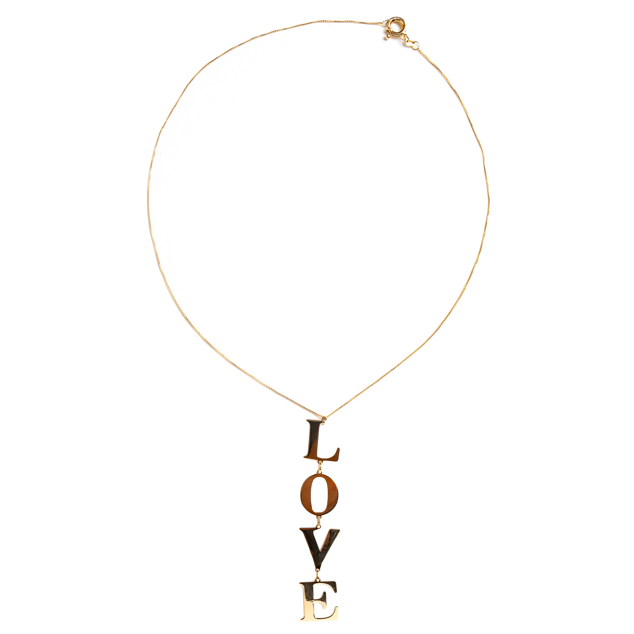 Colar LOVE Vertical Ouro 18k