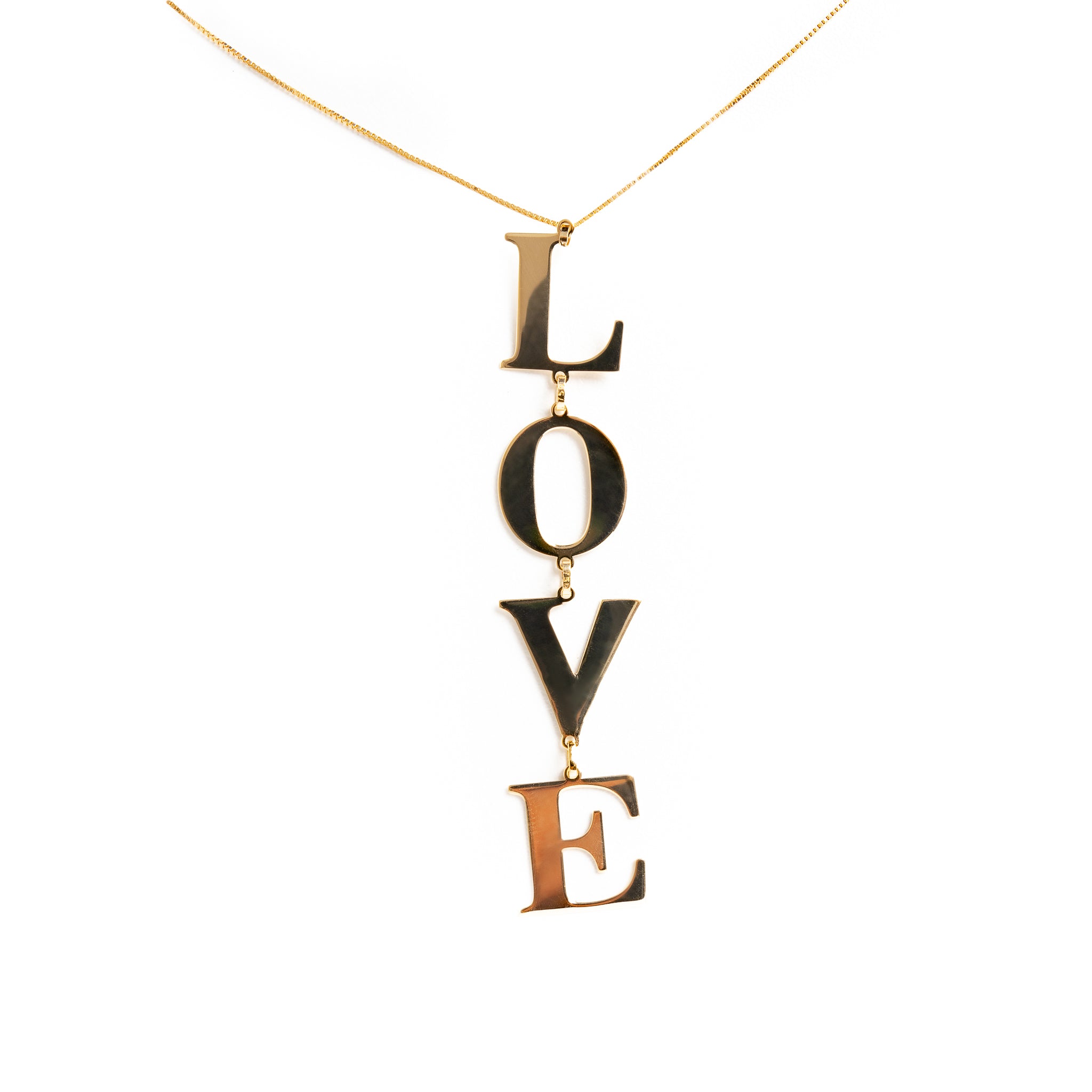 Colar LOVE Vertical Ouro 18k