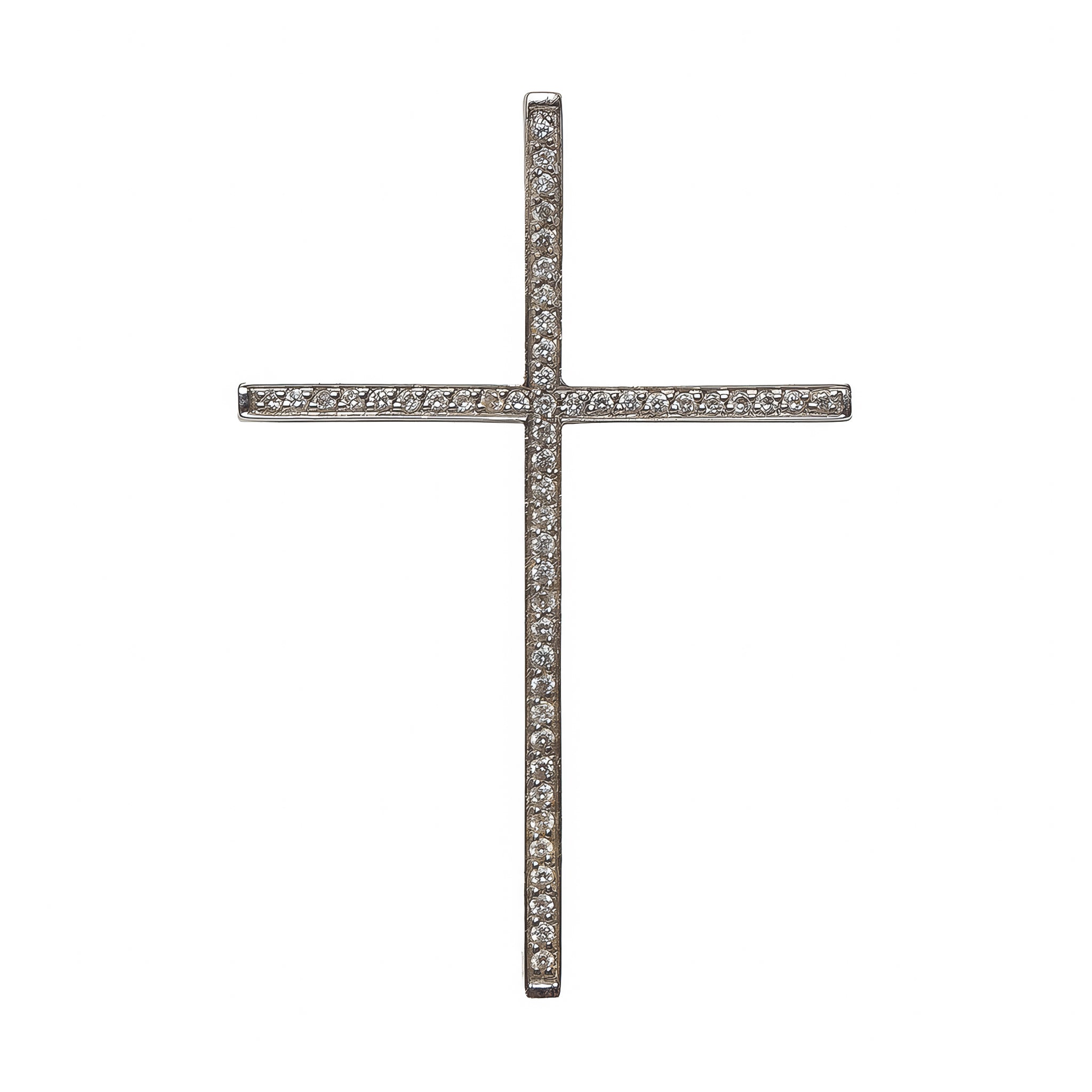 Pingente Luxo Crucifixo Diamante e Ouro 18k