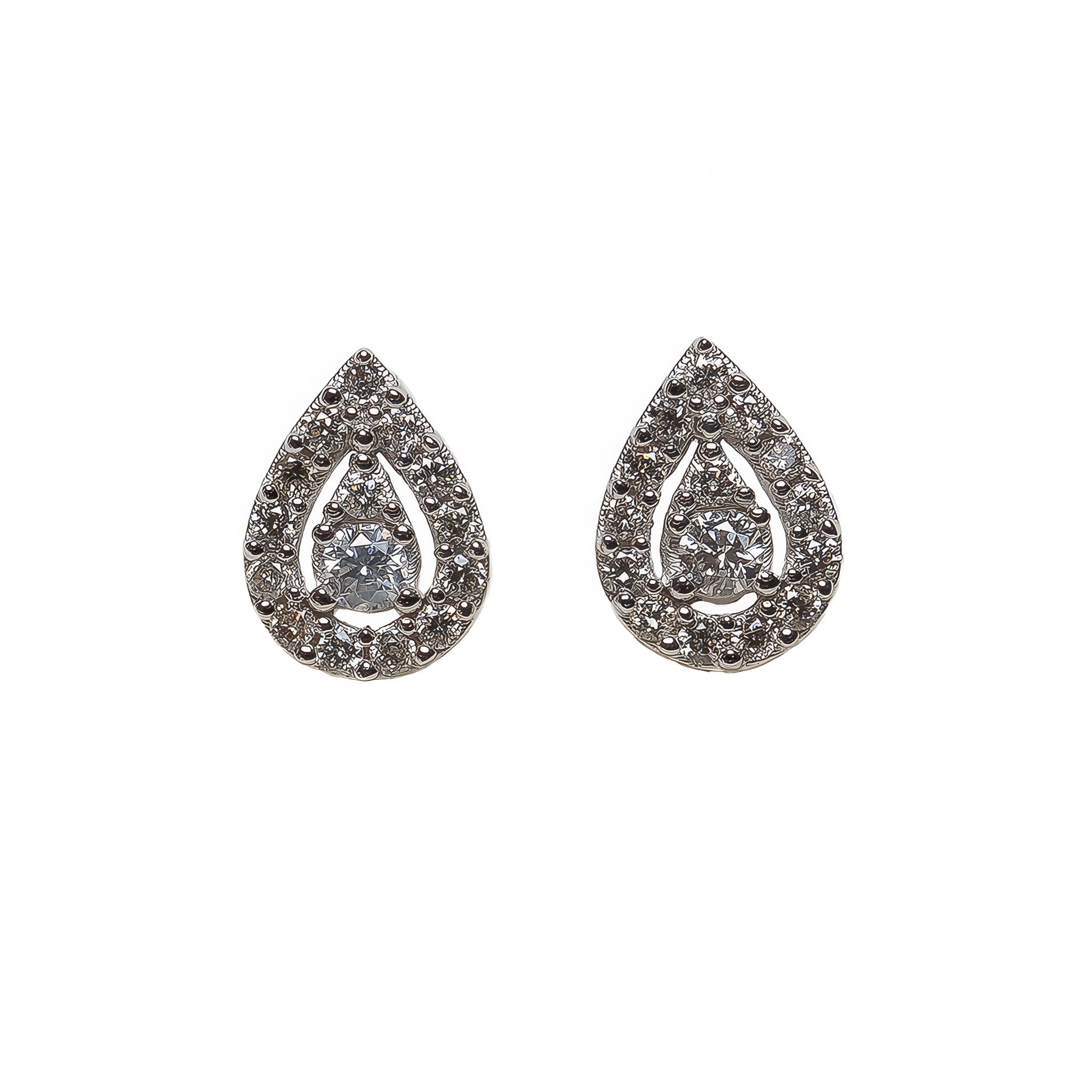 Brinco Gota Vazada de Diamante e Ouro 18k