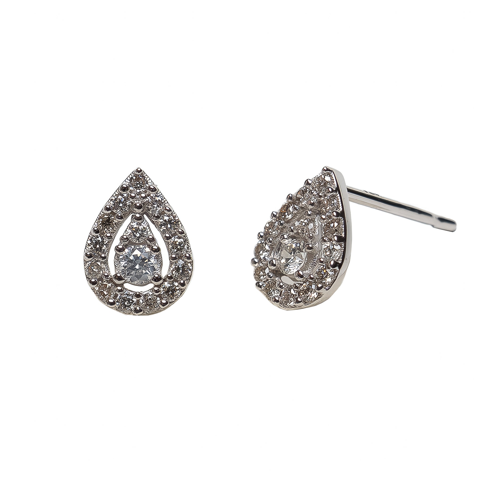 Brinco Gota Vazada de Diamante e Ouro 18k