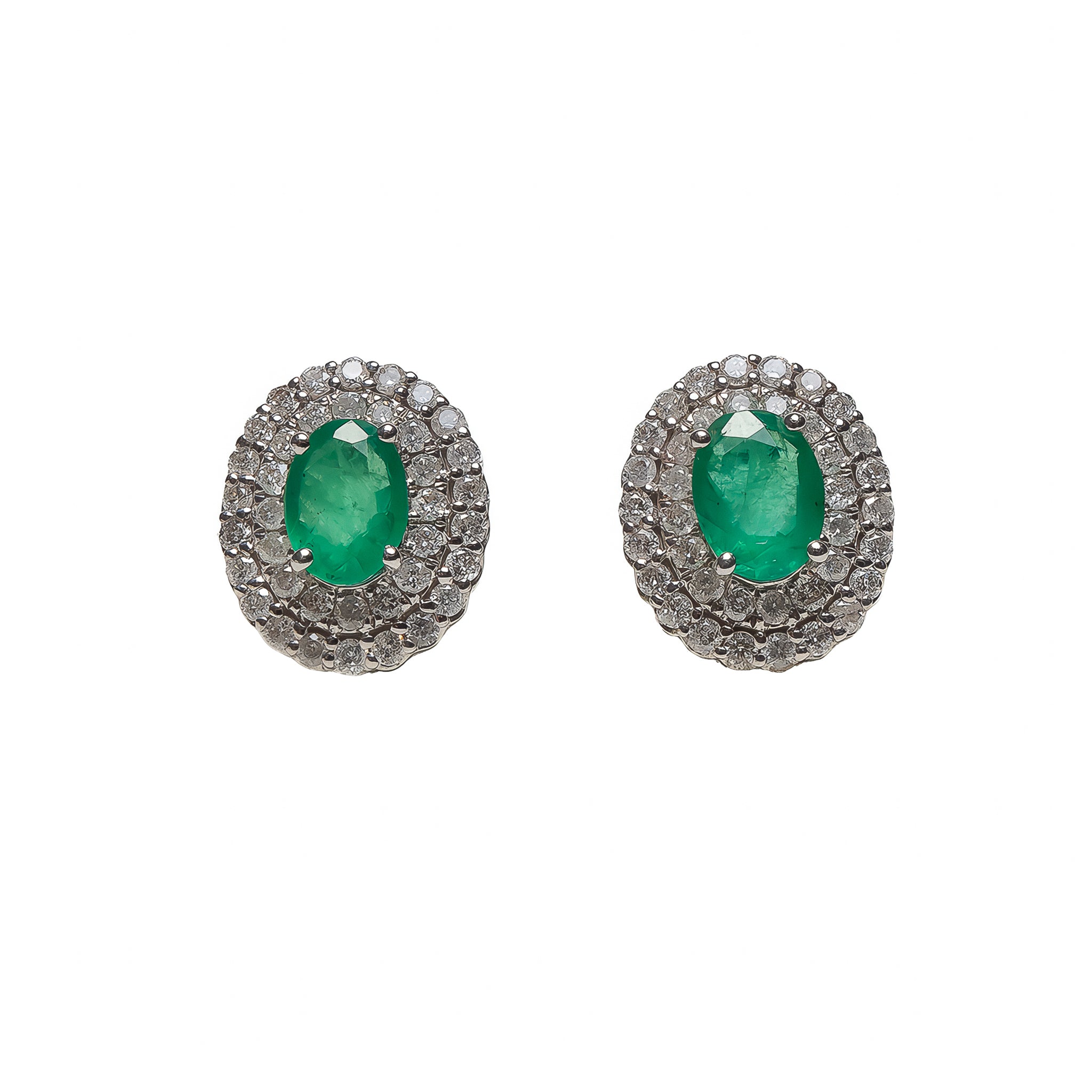 Brinco Ball Esmeralda com Ouro 18k