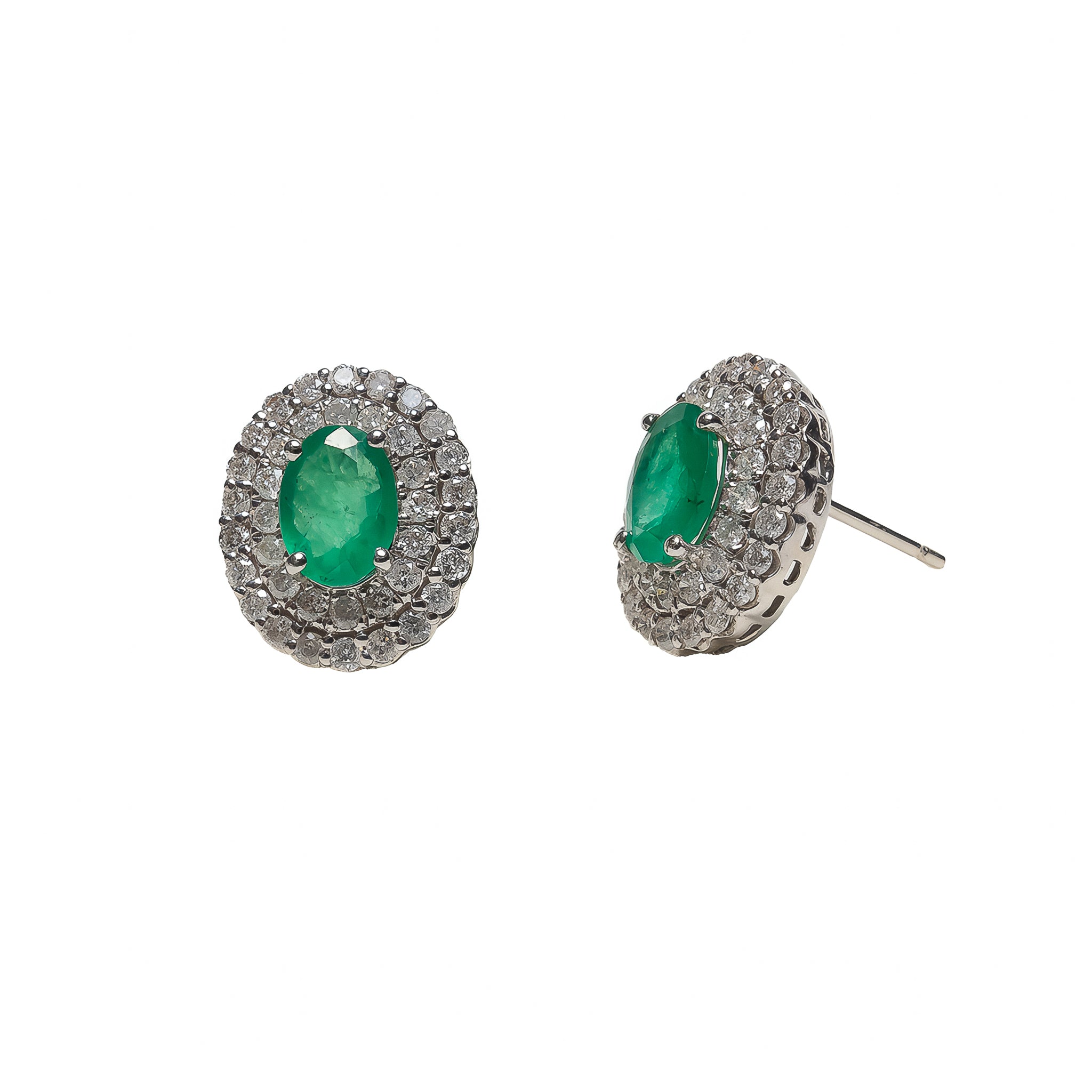 Brinco Ball Esmeralda com Ouro 18k