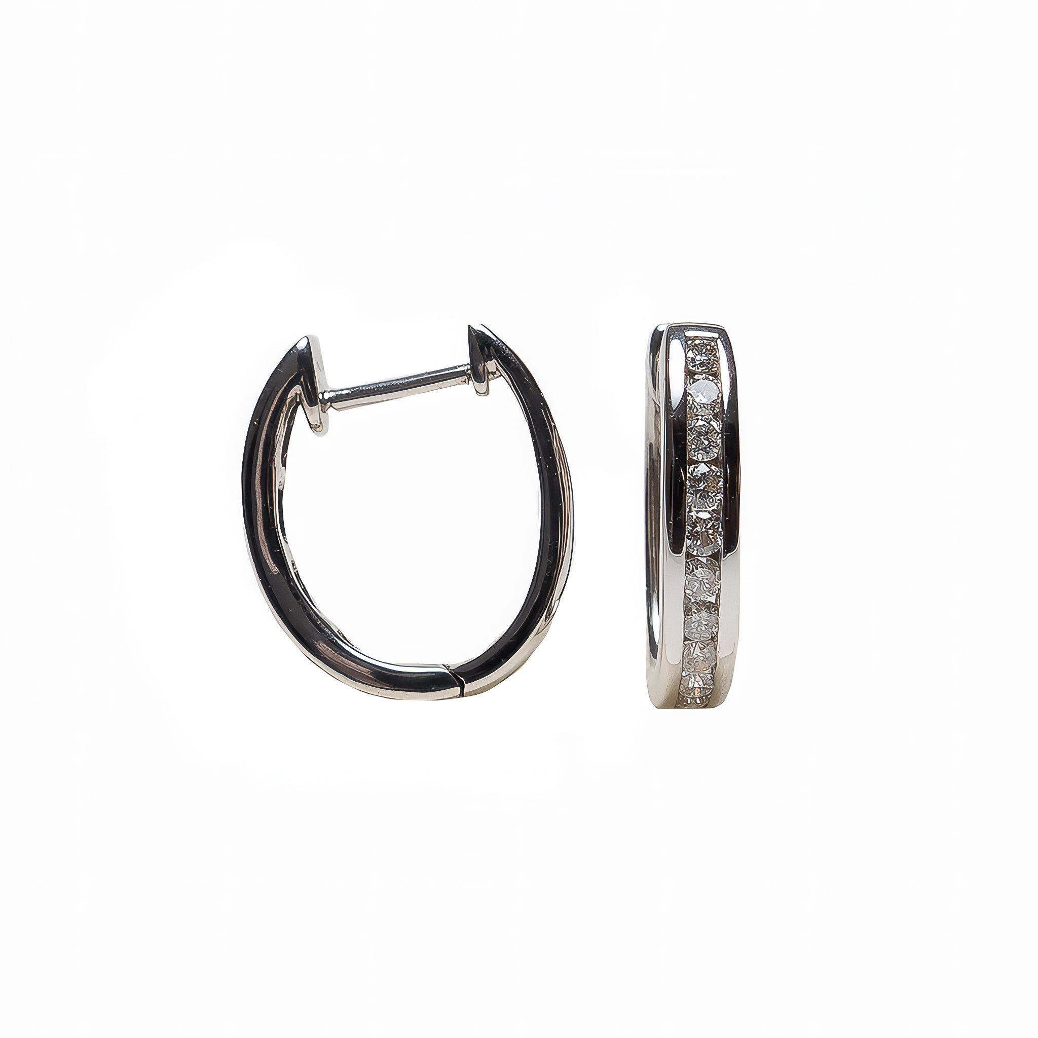 Brinco Argola Clear de Diamante e Ouro 18k