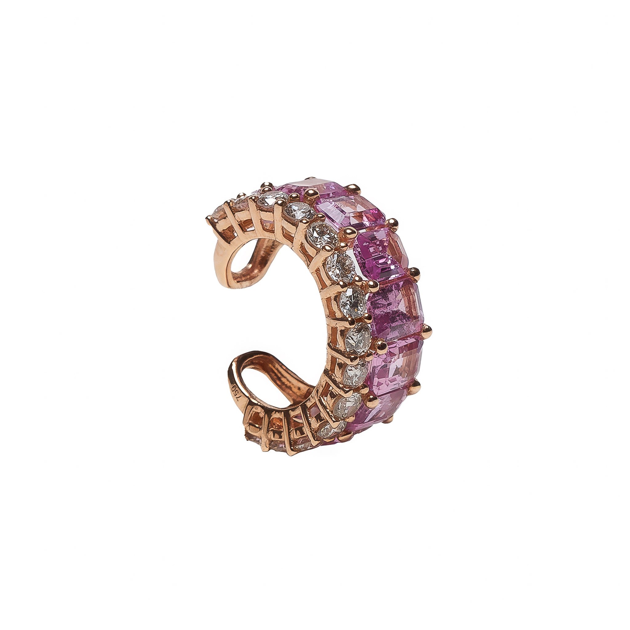 Piercing Safira Rosa com Diamante