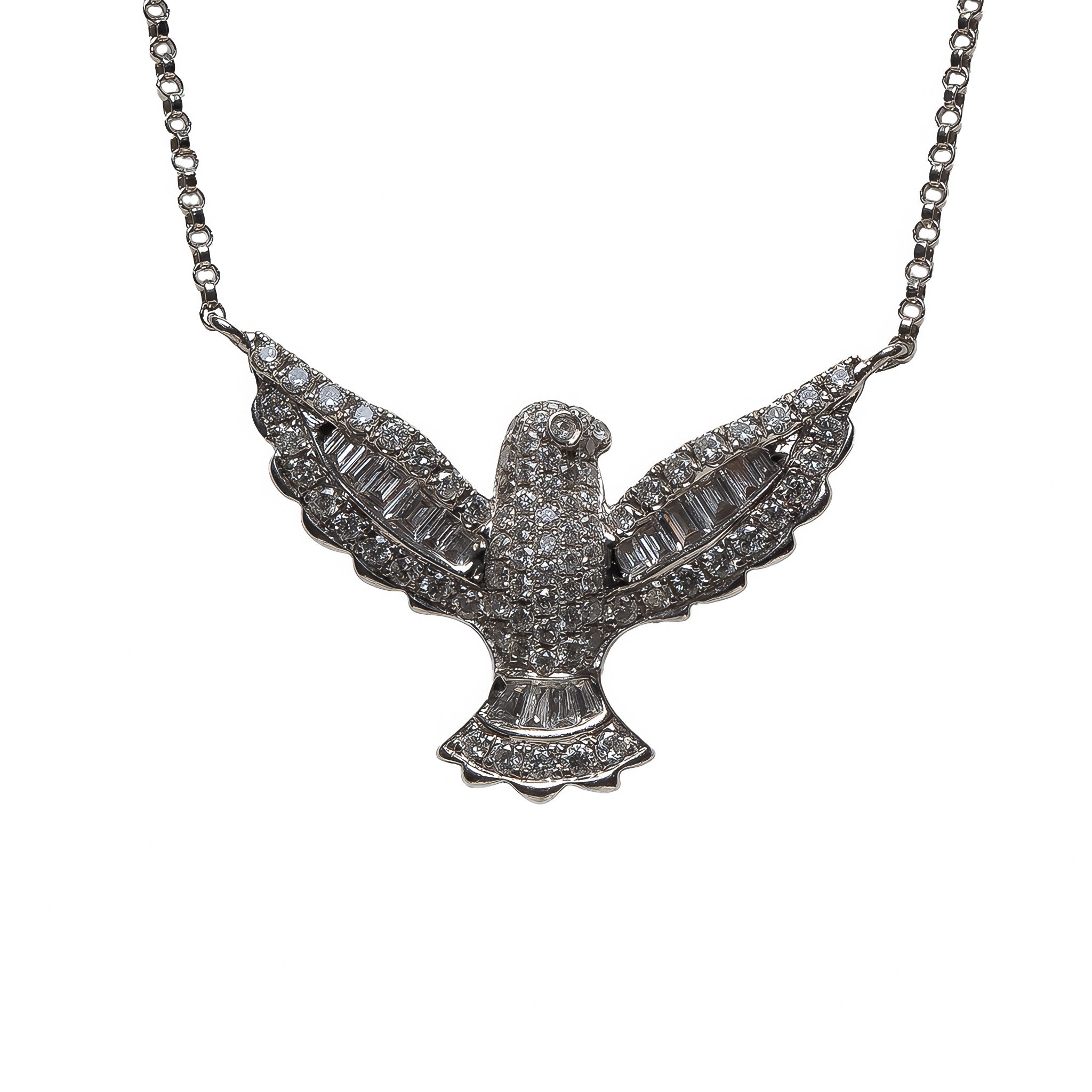 Gargantilha Elo Português Divino Espírito Santo de Diamante e Ouro 18k