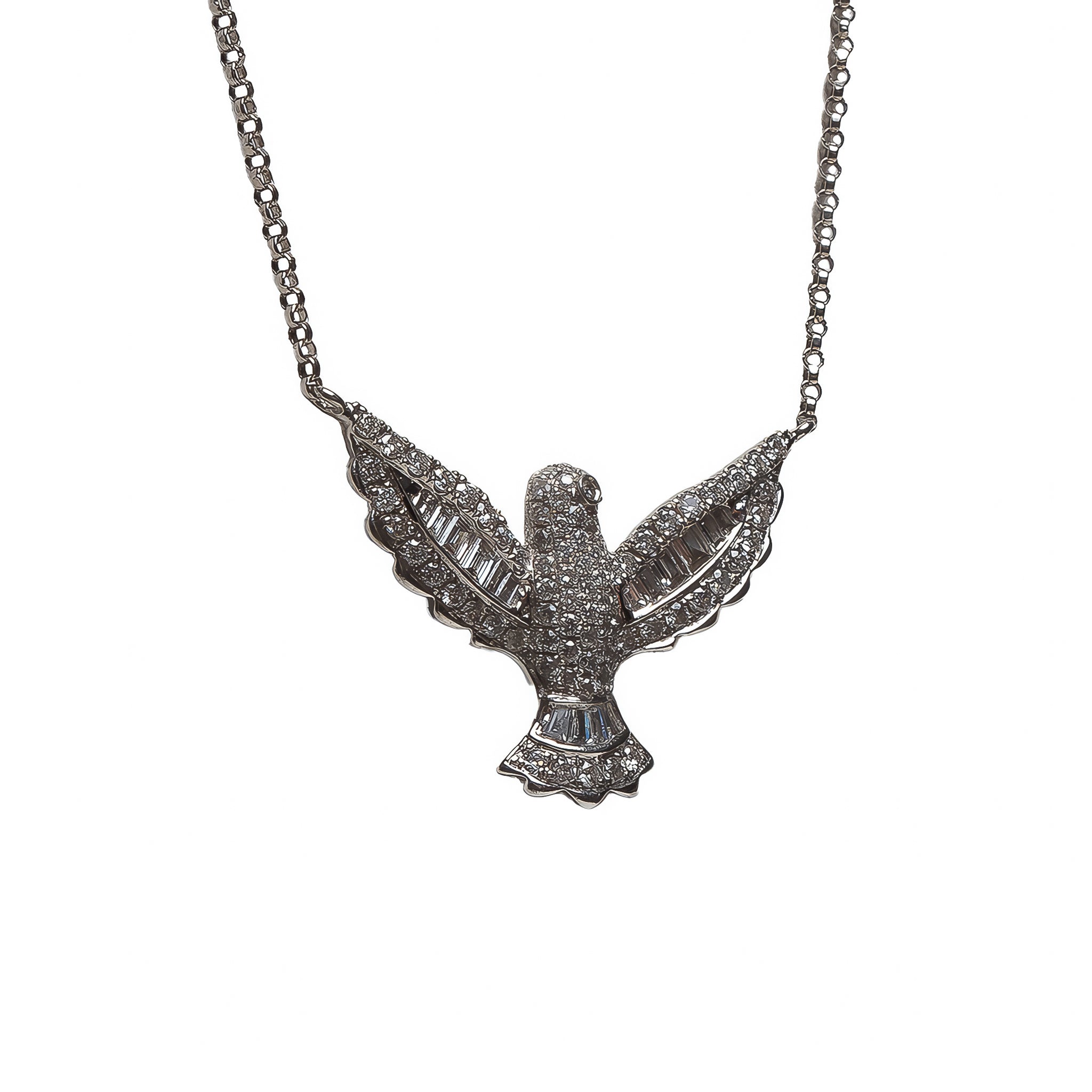 Gargantilha Elo Português Divino Espírito Santo de Diamante e Ouro 18k